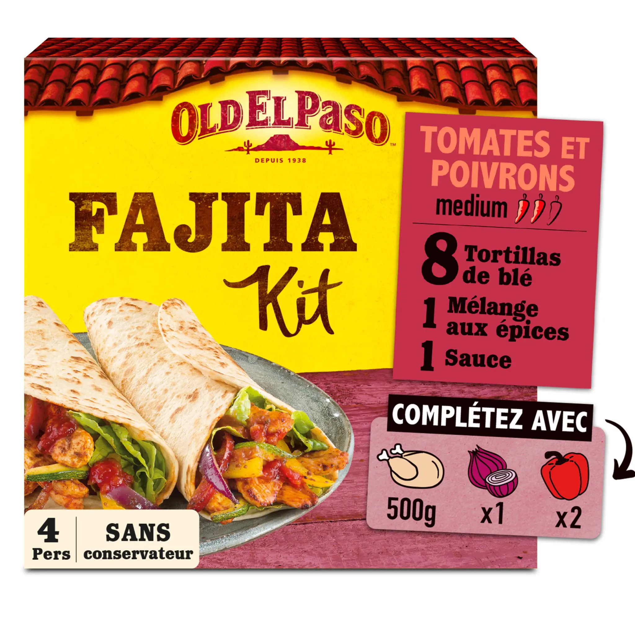 OLD EL PASO Kit fajitas tomates poivrons
