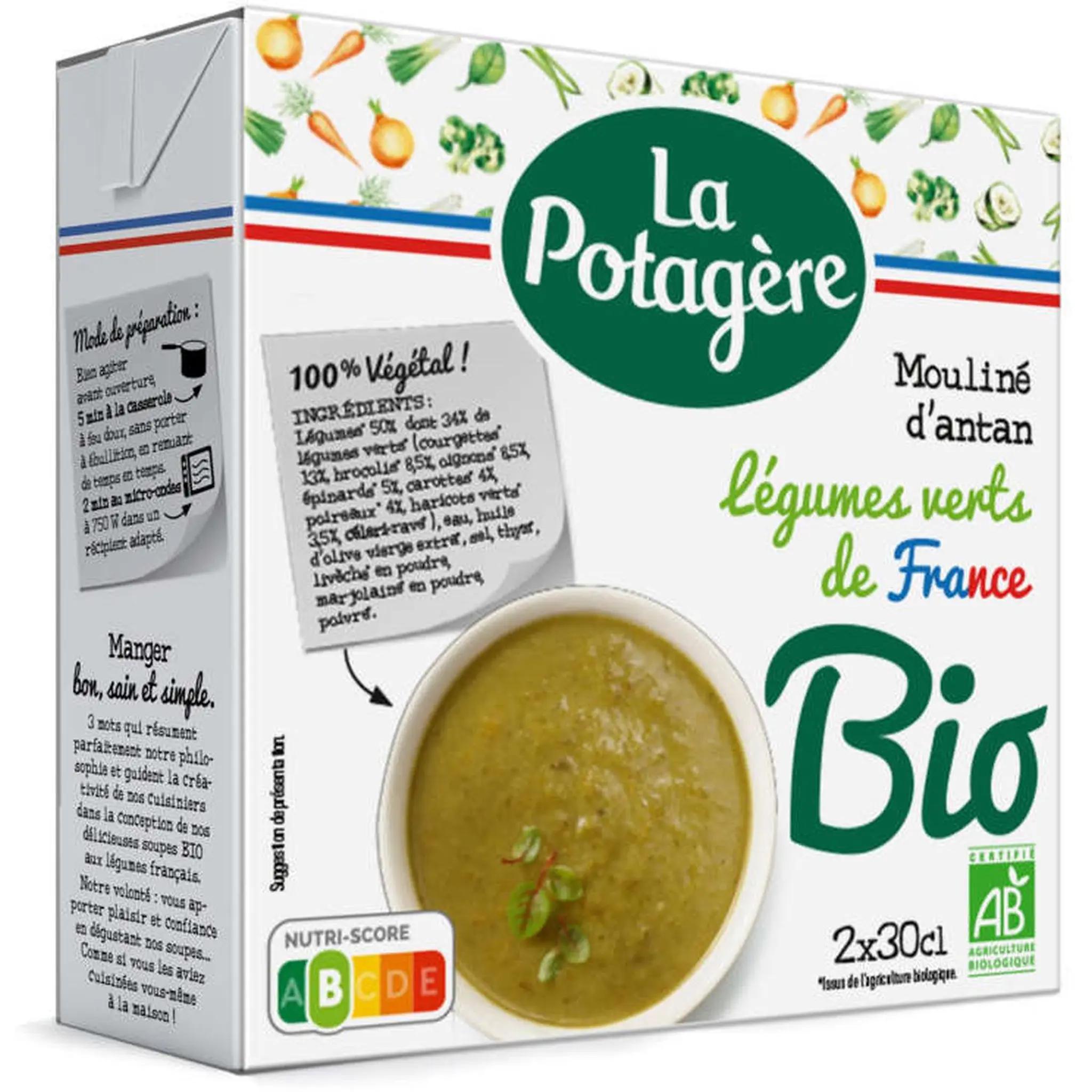 LA POTAGERE Soupe moulinée bio légumes verts