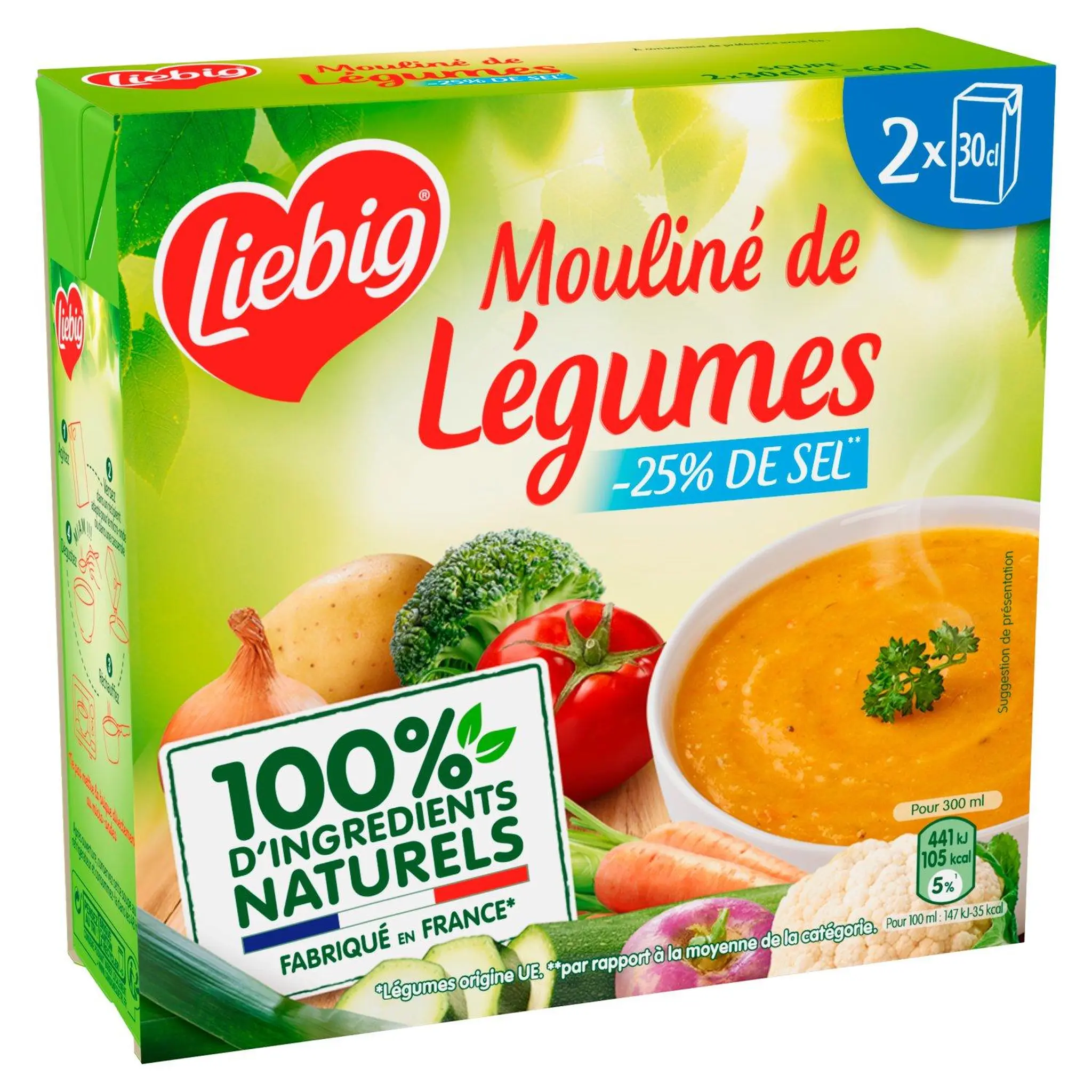 LIEBIG Soupe mouliné de légumes réduite en sel
