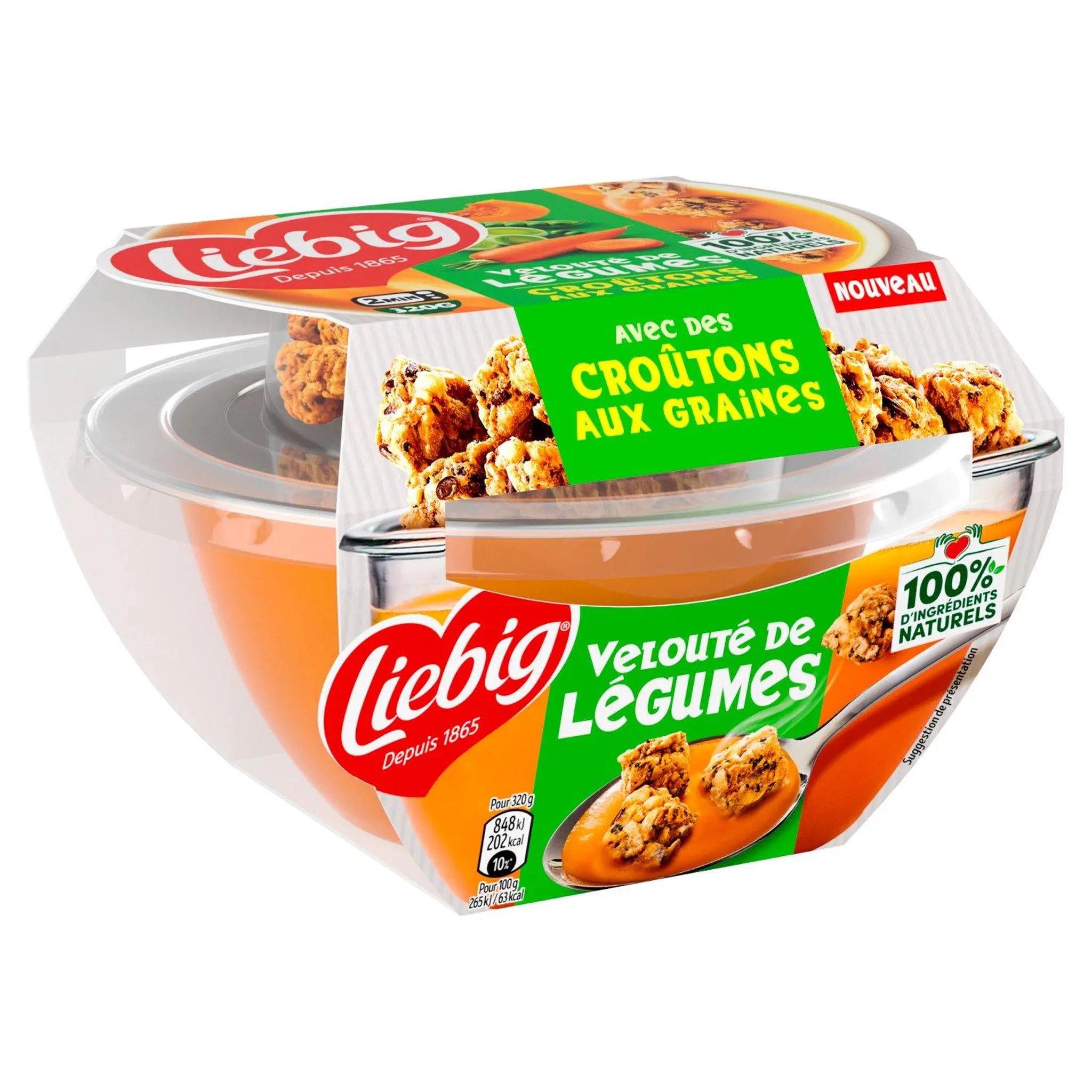 LIEBIG Soupe veloutée de légumes aux légumes avec croûtons aux graines