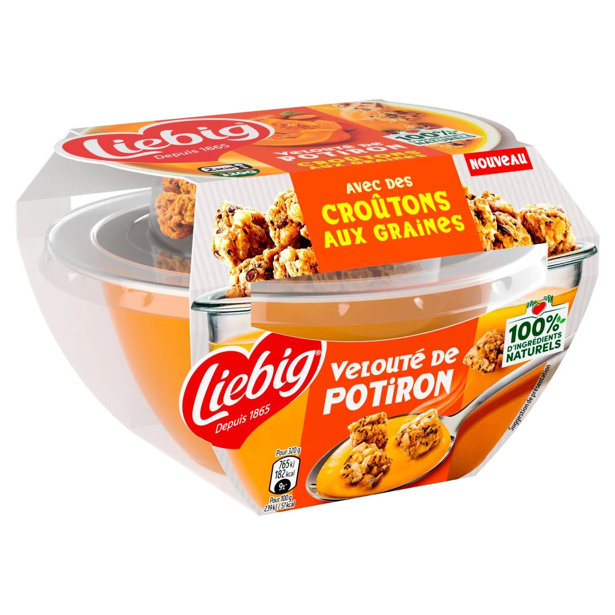 LIEBIG Soupe velouté de potiron avec croûtons aux graines