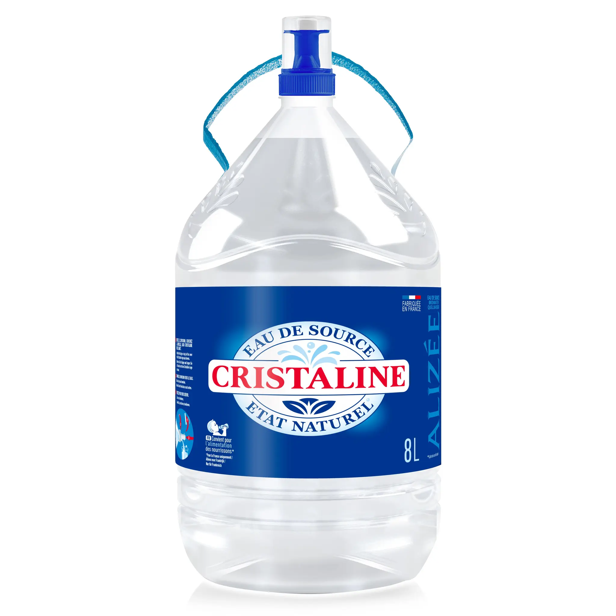 CRISTALINE Eau de source plate avec robinet intégré