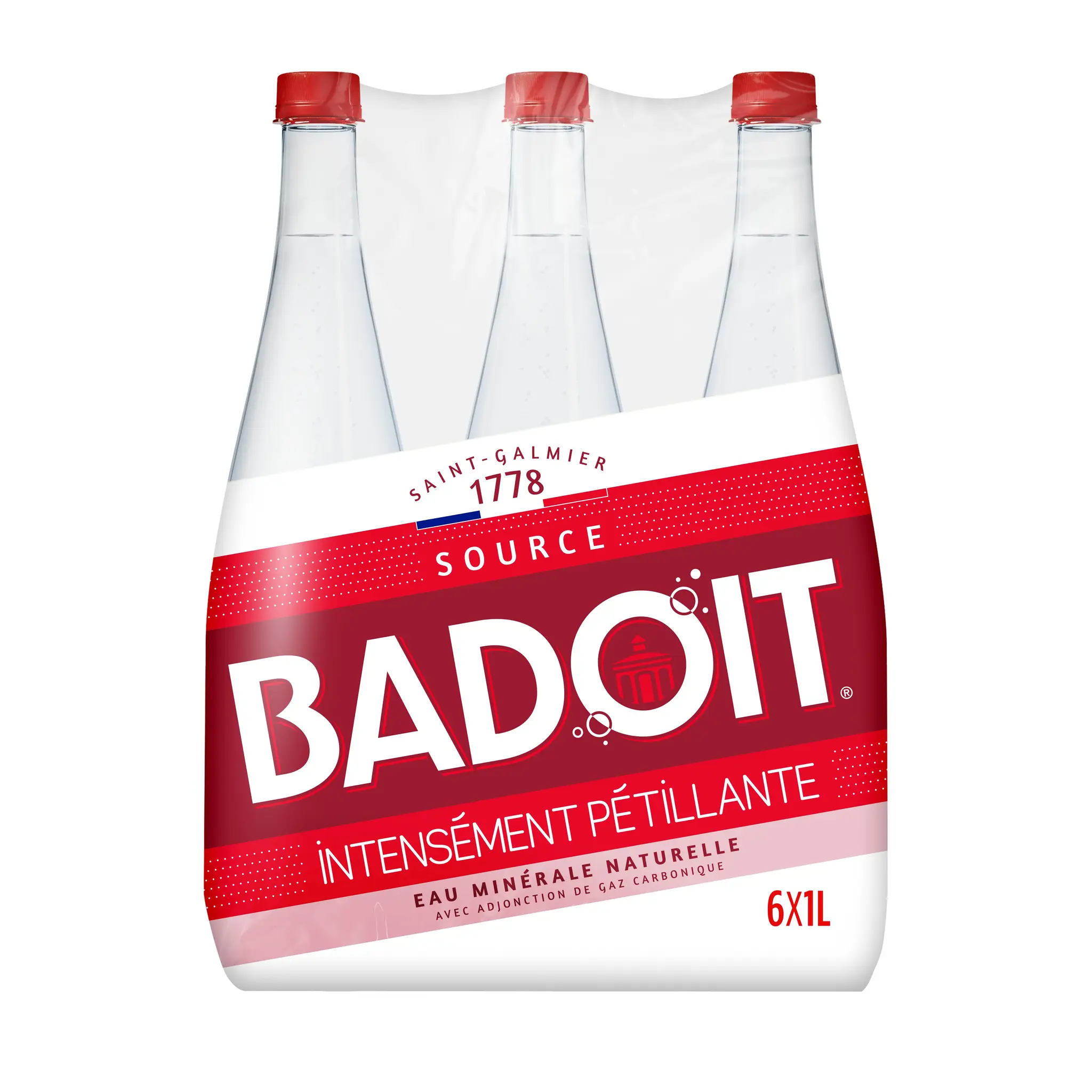 BADOIT Eau minérale naturelle gazeuse rouge intensément pétillante