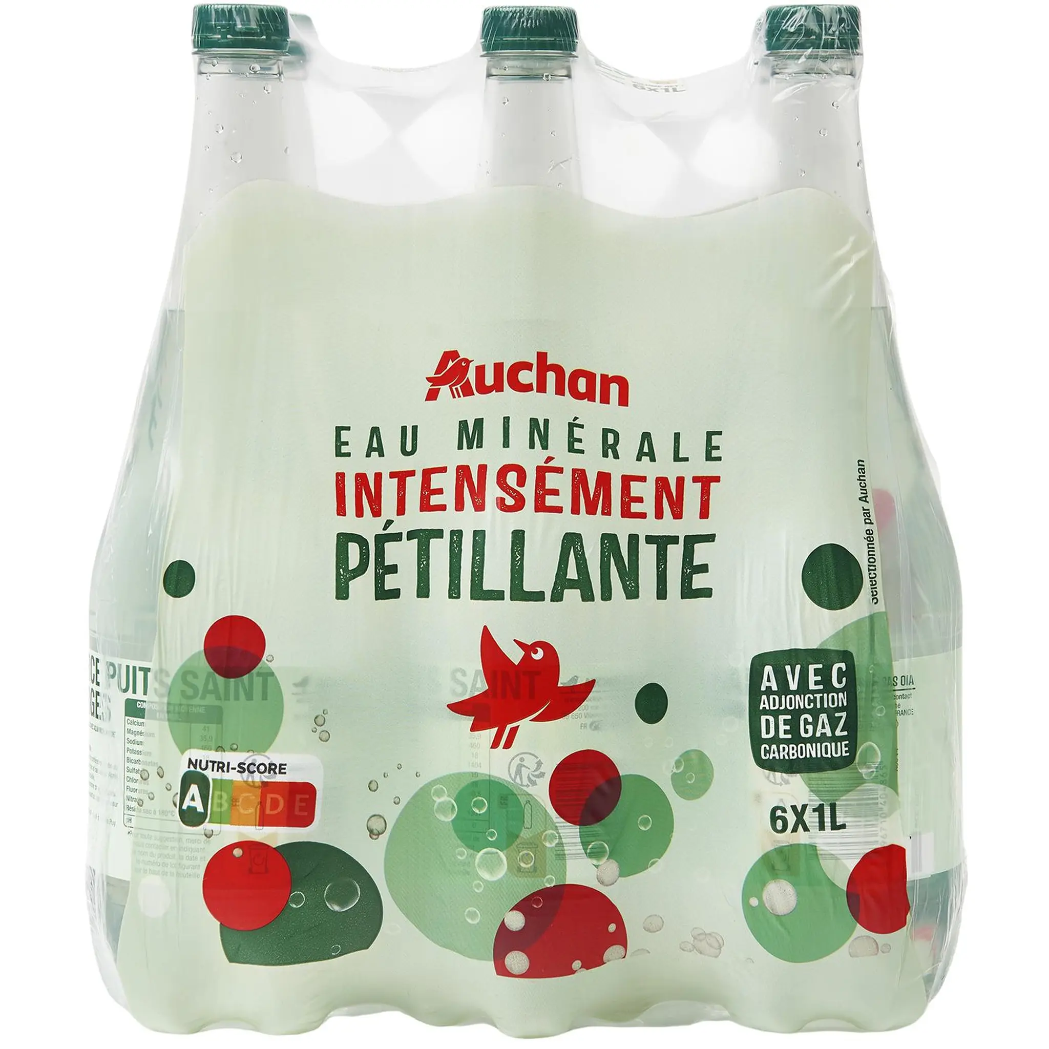 AUCHAN Eau minérale pétillante