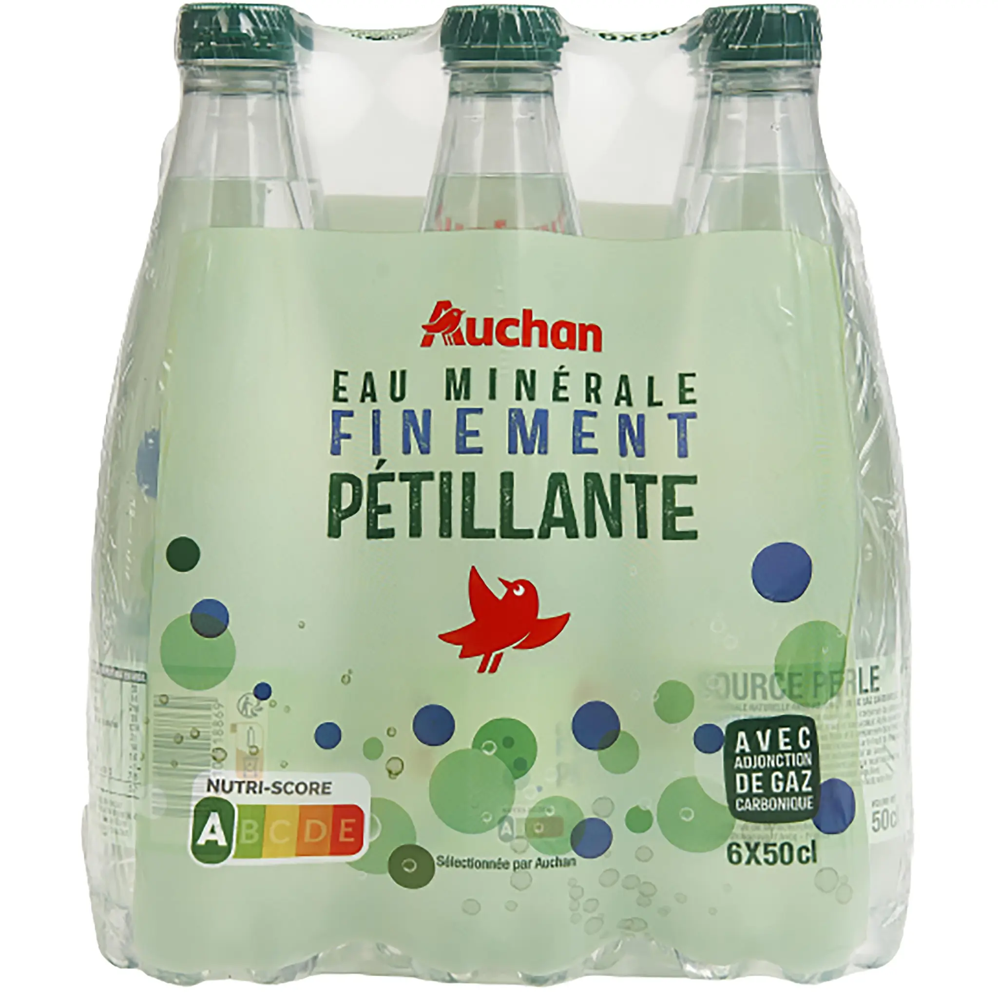 AUCHAN Eau gazeuse source perle