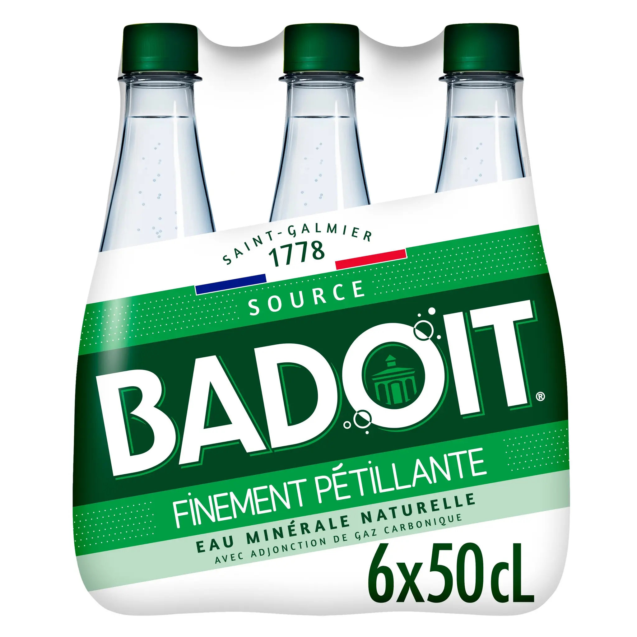 BADOIT Eau gazeuse minérale verte finement pétillante bouteilles