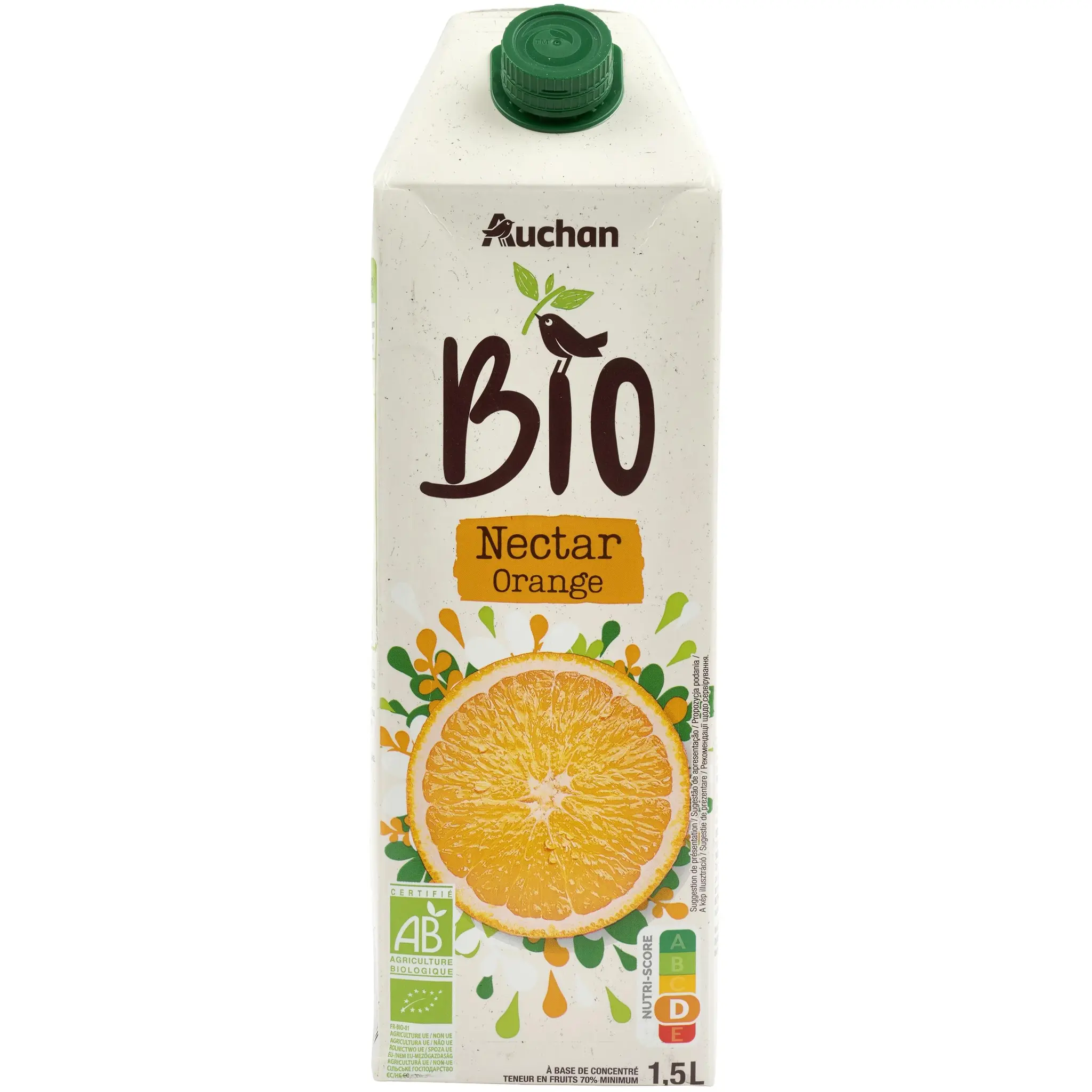AUCHAN BIO Nectar d'orange bio