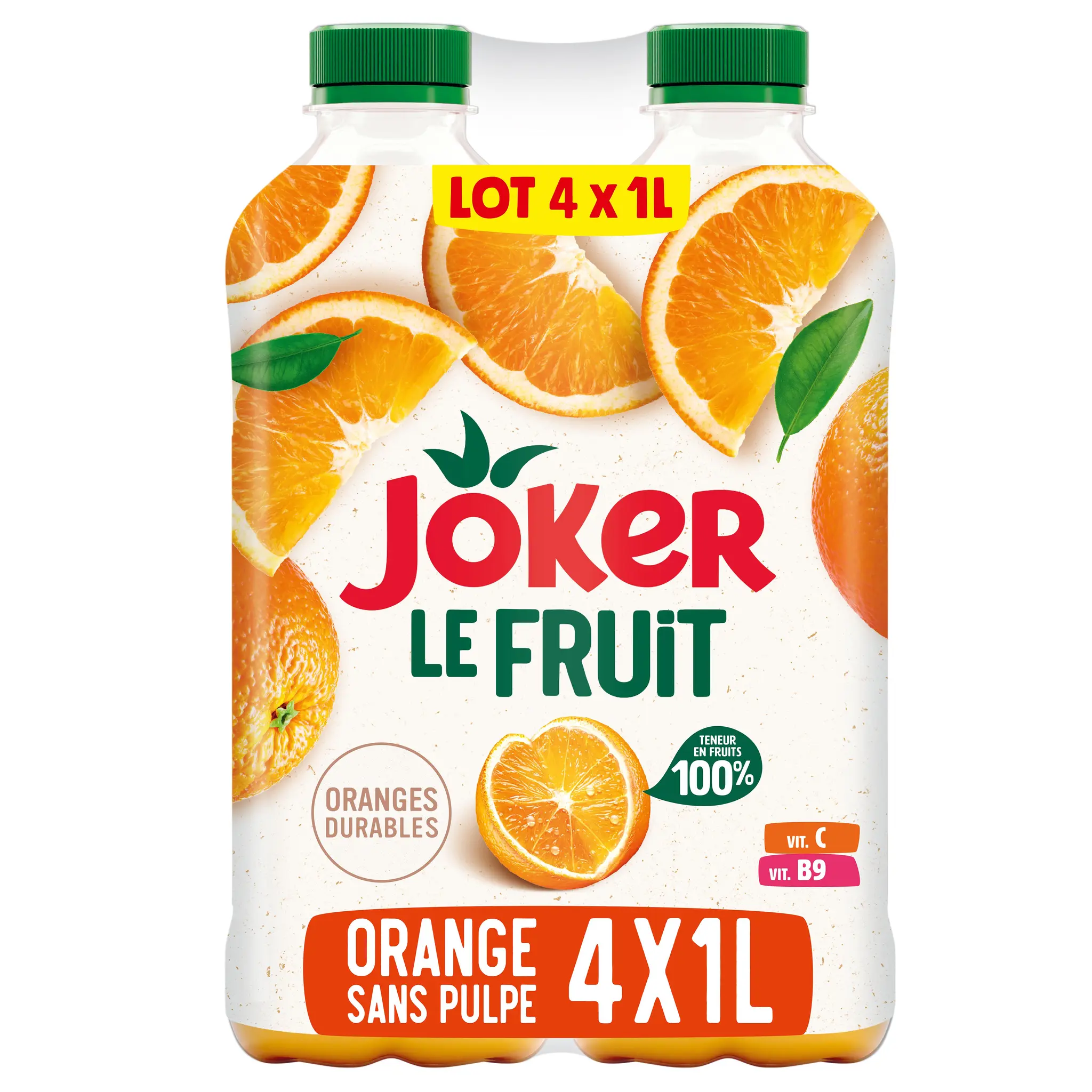 JOKER Jus d'orange Le Fruit sans pulpe sans sucres ajoutés