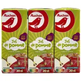 AUCHAN Jus de pomme à base de concentré briquettes