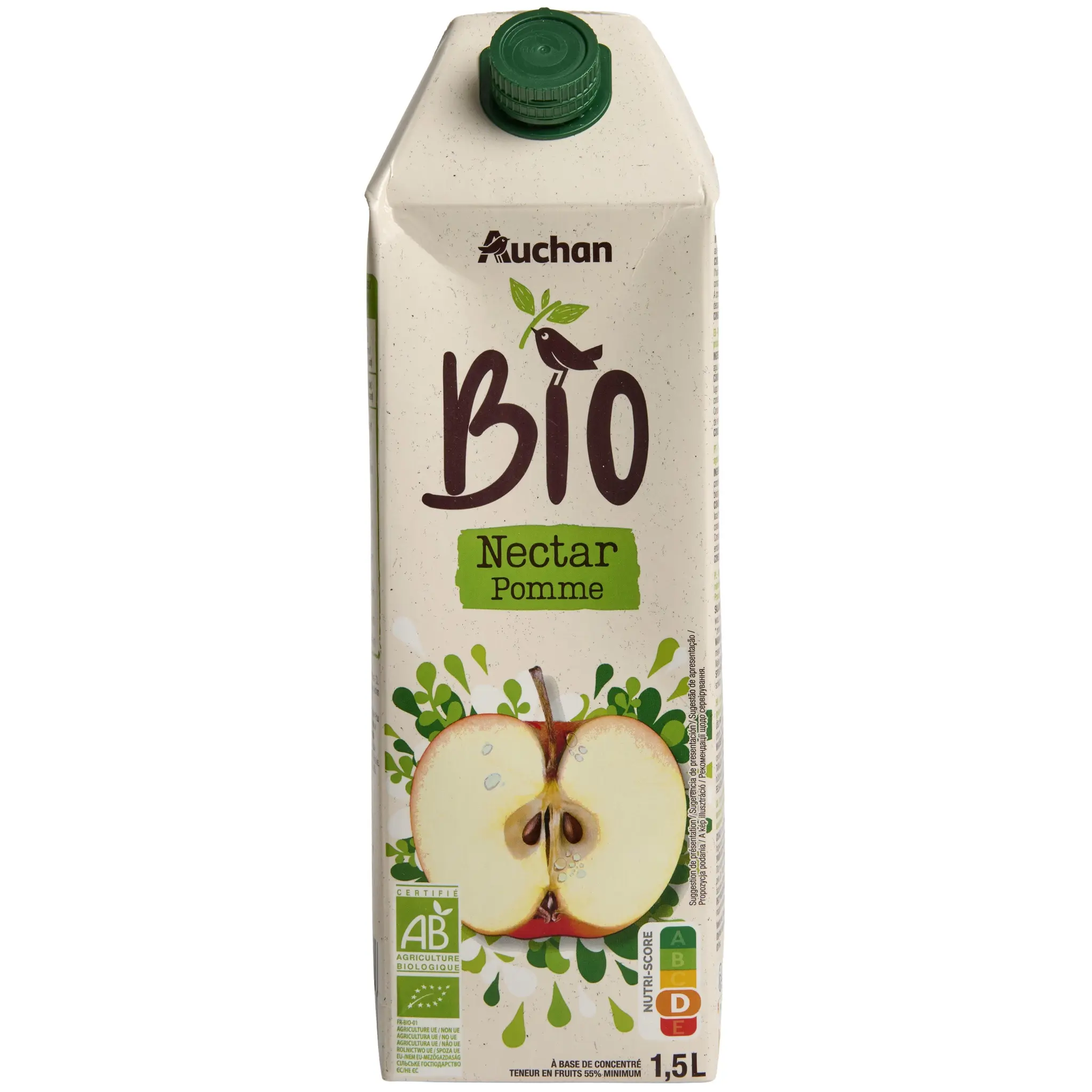 AUCHAN BIO Nectar de pomme bio
