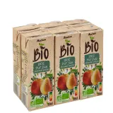 AUCHAN BIO Pur jus de pomme poire en briquette