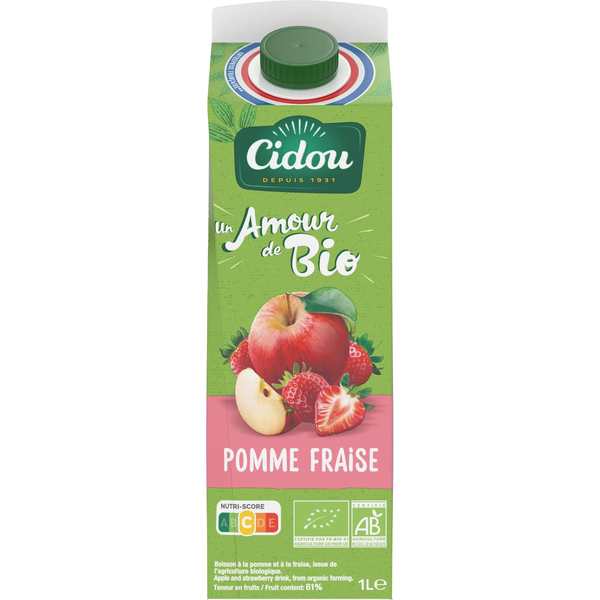 CIDOU Nectar de pomme fraise bio