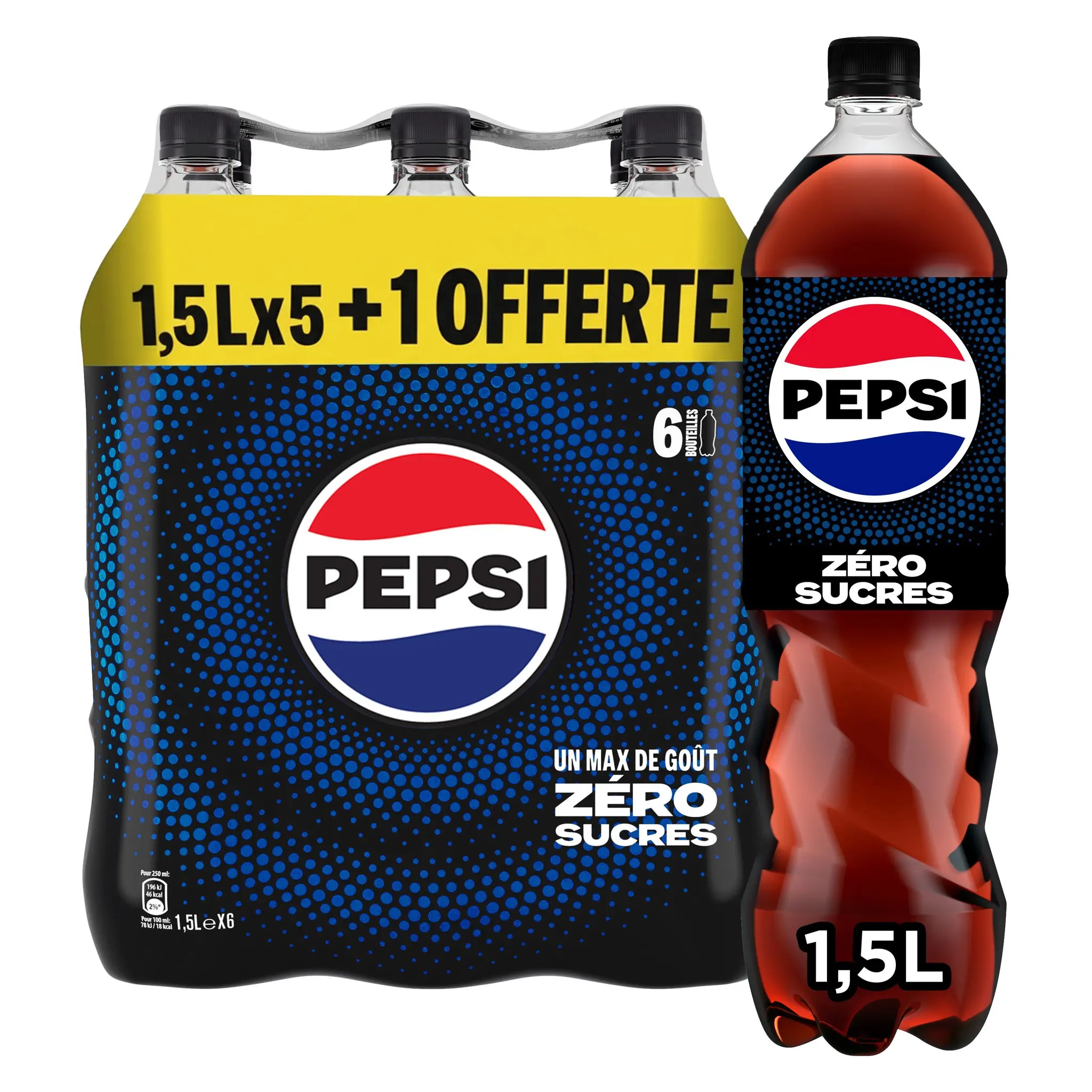 PEPSI ZÉRO Boisson gazeuse aux extraits végétaux sans sucres