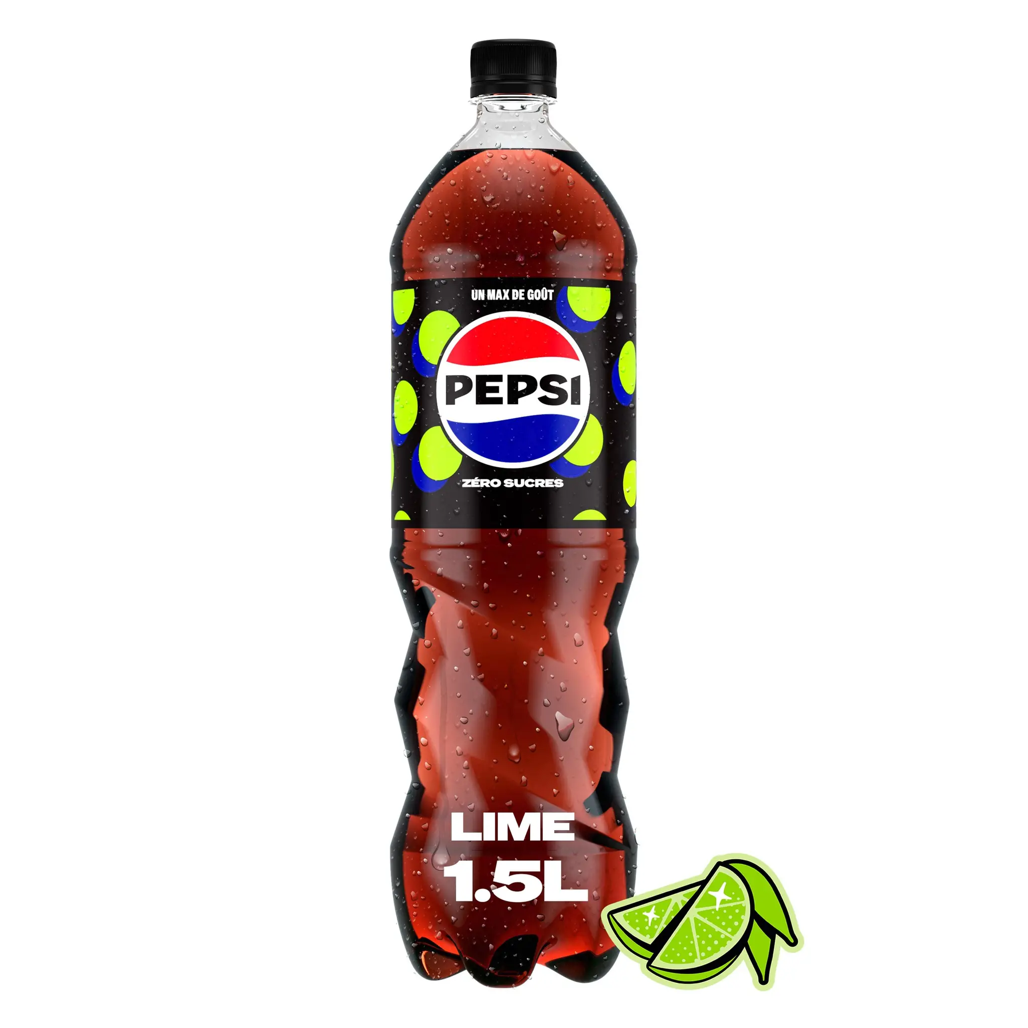 PEPSI Boisson pétillante saveur citron vert sans sucres ajoutés