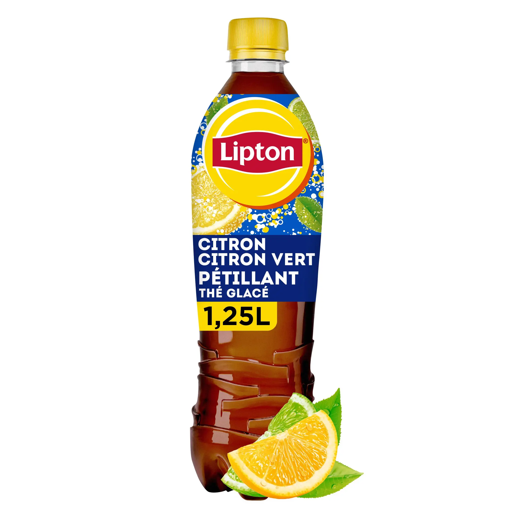 LIPTON ICE TEA Boisson gazeuse à base de thé saveur citron et citron vert