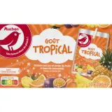 AUCHAN Boisson aux jus de fruits goût tropical poches