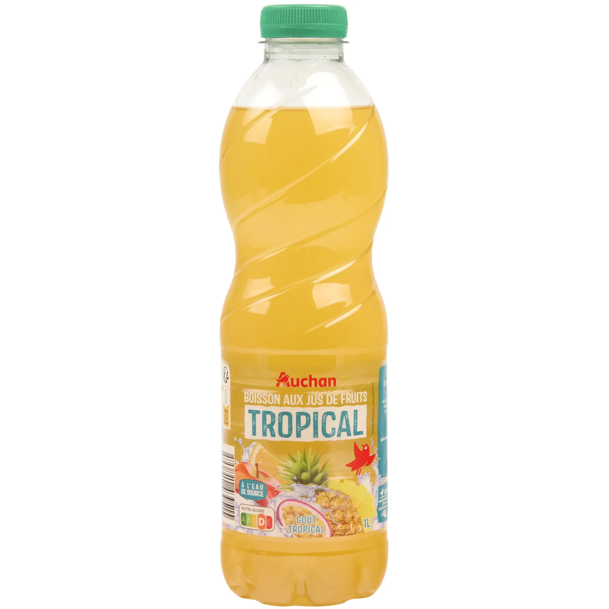 AUCHAN Boisson aux jus de fruits à base de concentrés goût tropical
