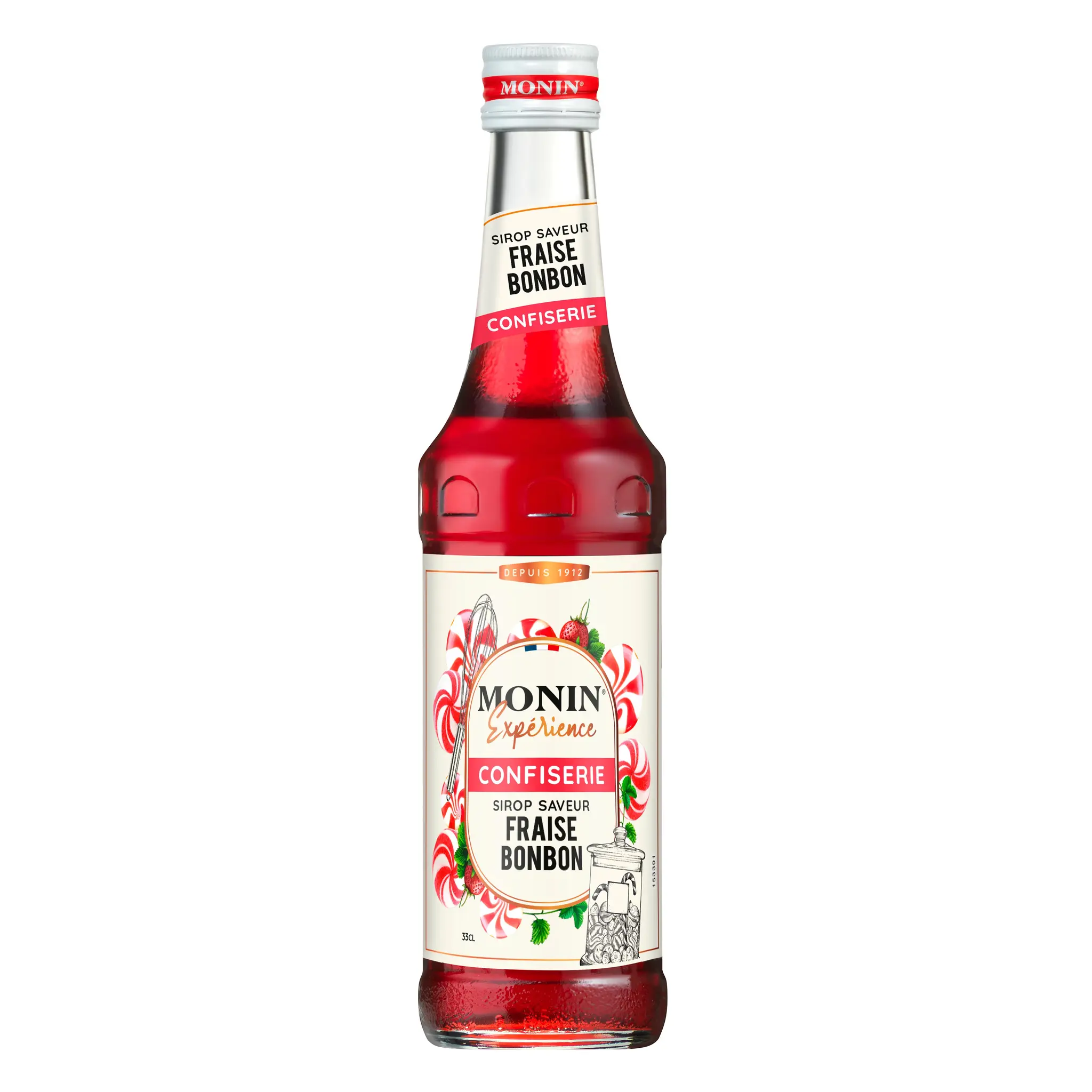 SIROP MONIN Sirop bonbon fraise sans alcool pour cocktails bouteille verre