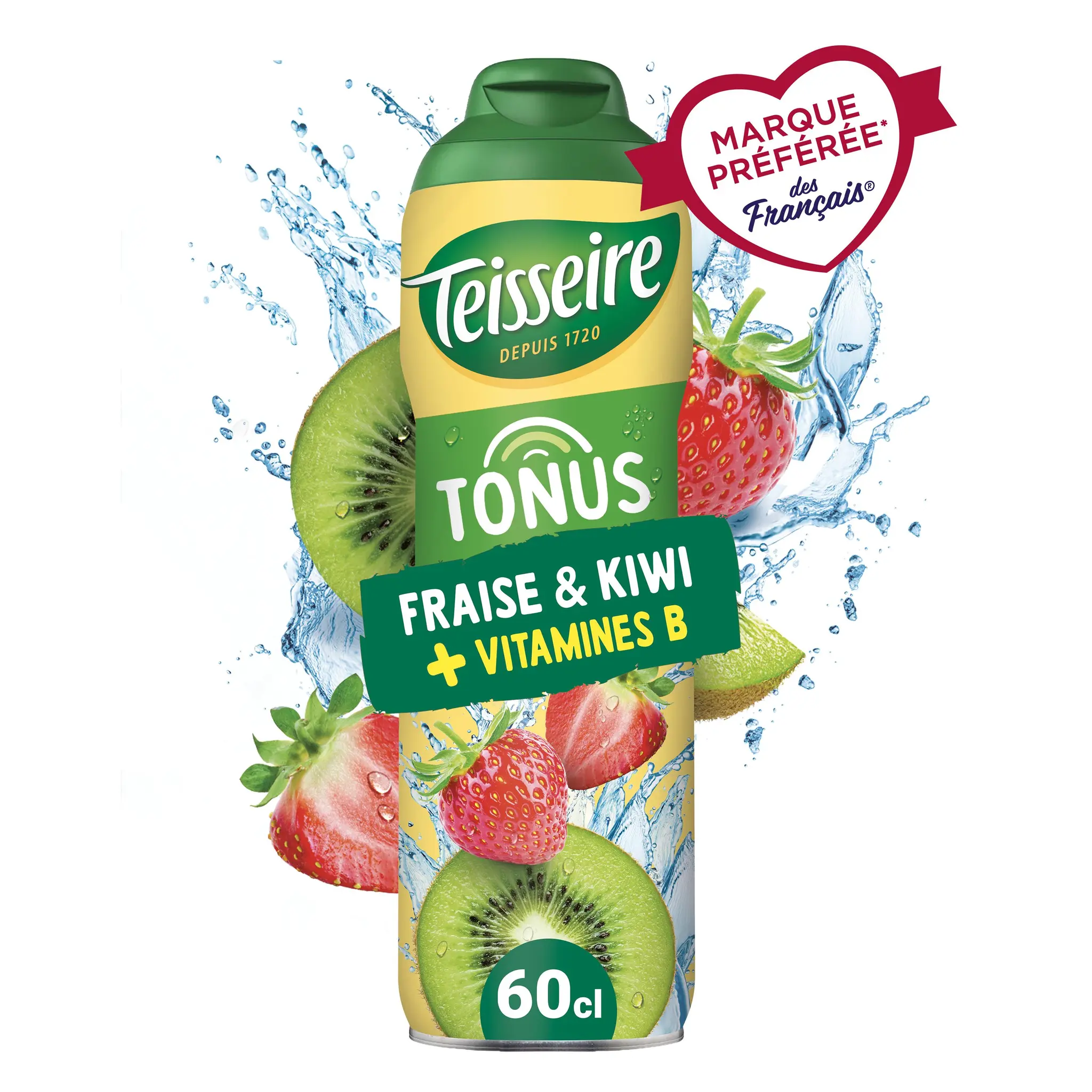 TEISSEIRE Sirop de fraise & kiwi & vitamine B Tonus