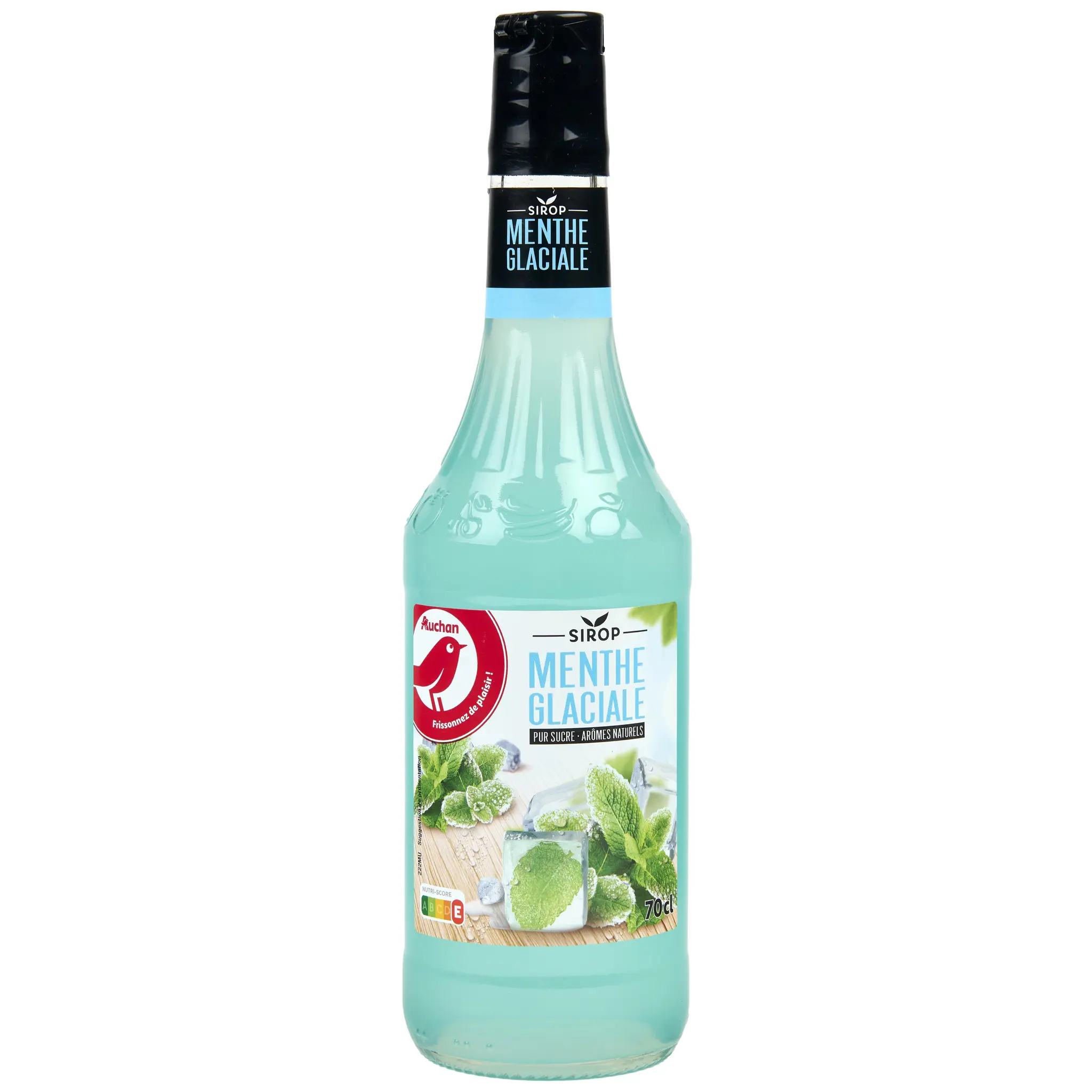 AUCHAN Sirop de menthe glaciale bouteille verre