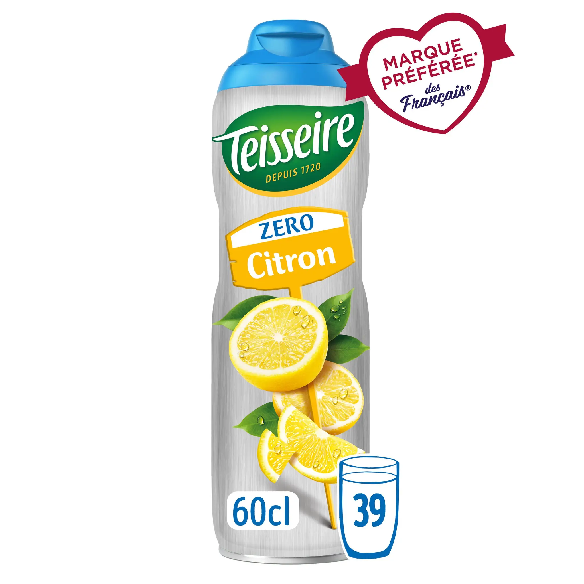 TEISSEIRE Sirop de citron 0% de sucre