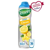 TEISSEIRE Sirop de citron 0% de sucre