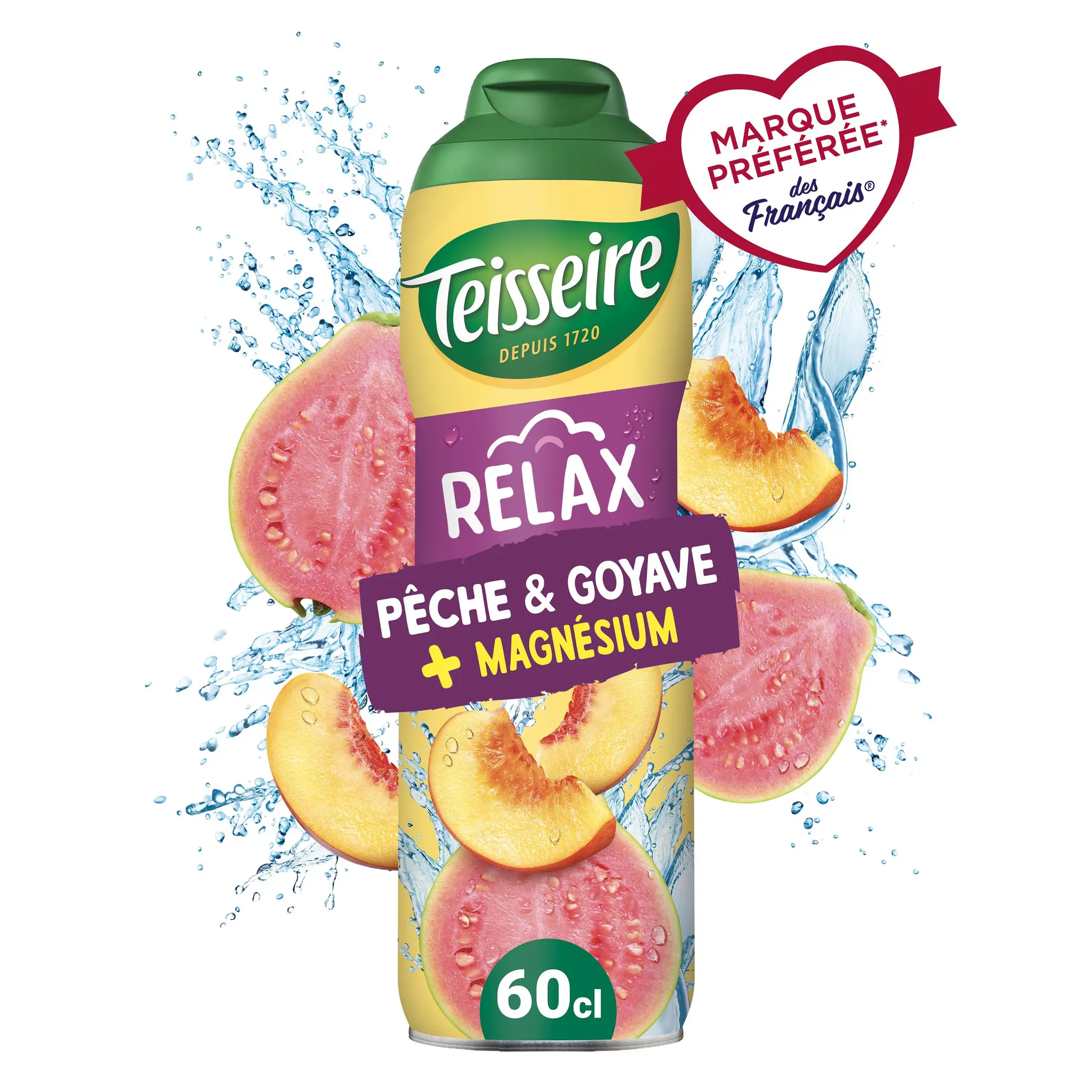 TEISSEIRE Sirop Relax pêche & goyave +magnésium