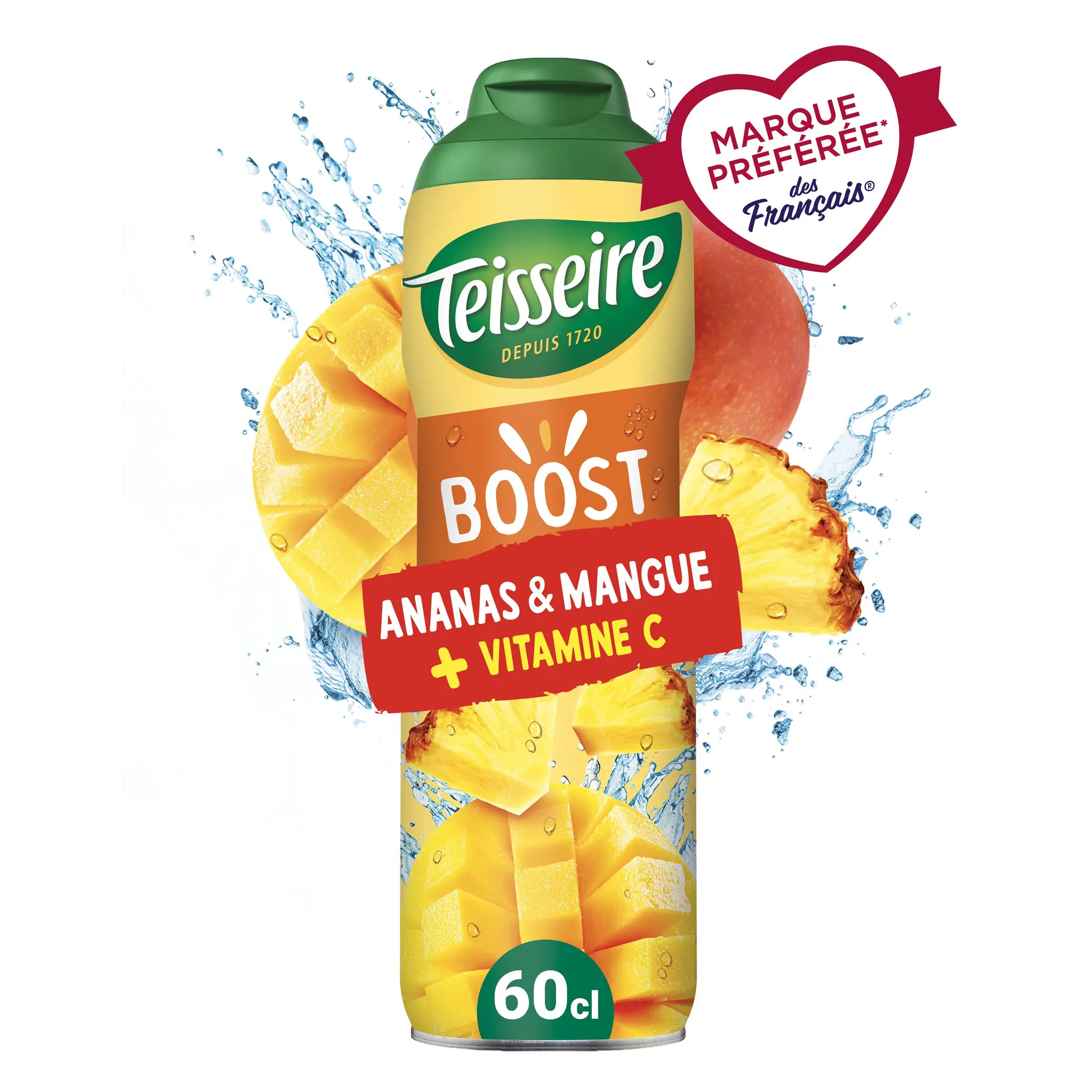 TEISSEIRE Boost Sirop d'ananas mangue et vitamine C bidon