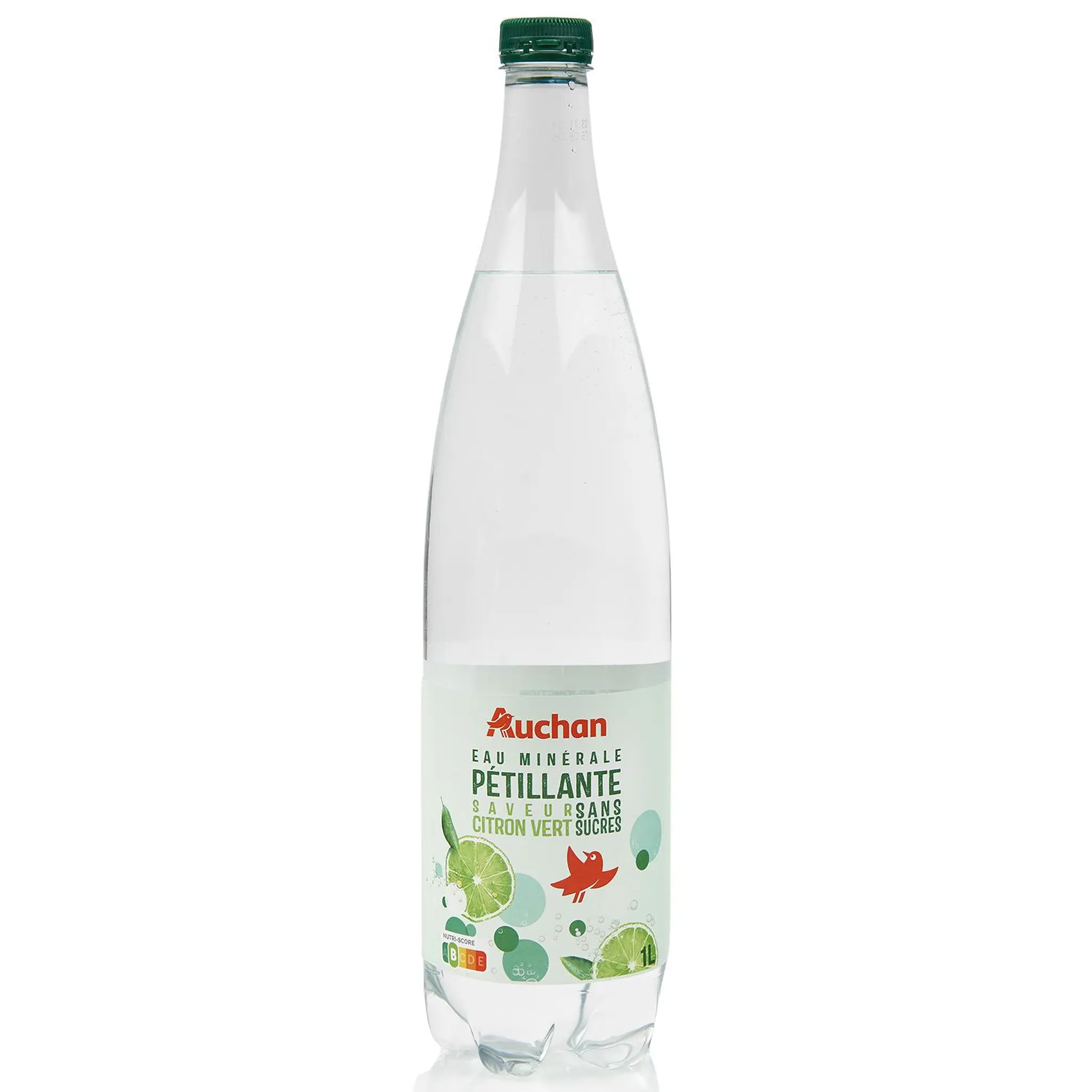 AUCHAN Eau gazeuse au citron vert
