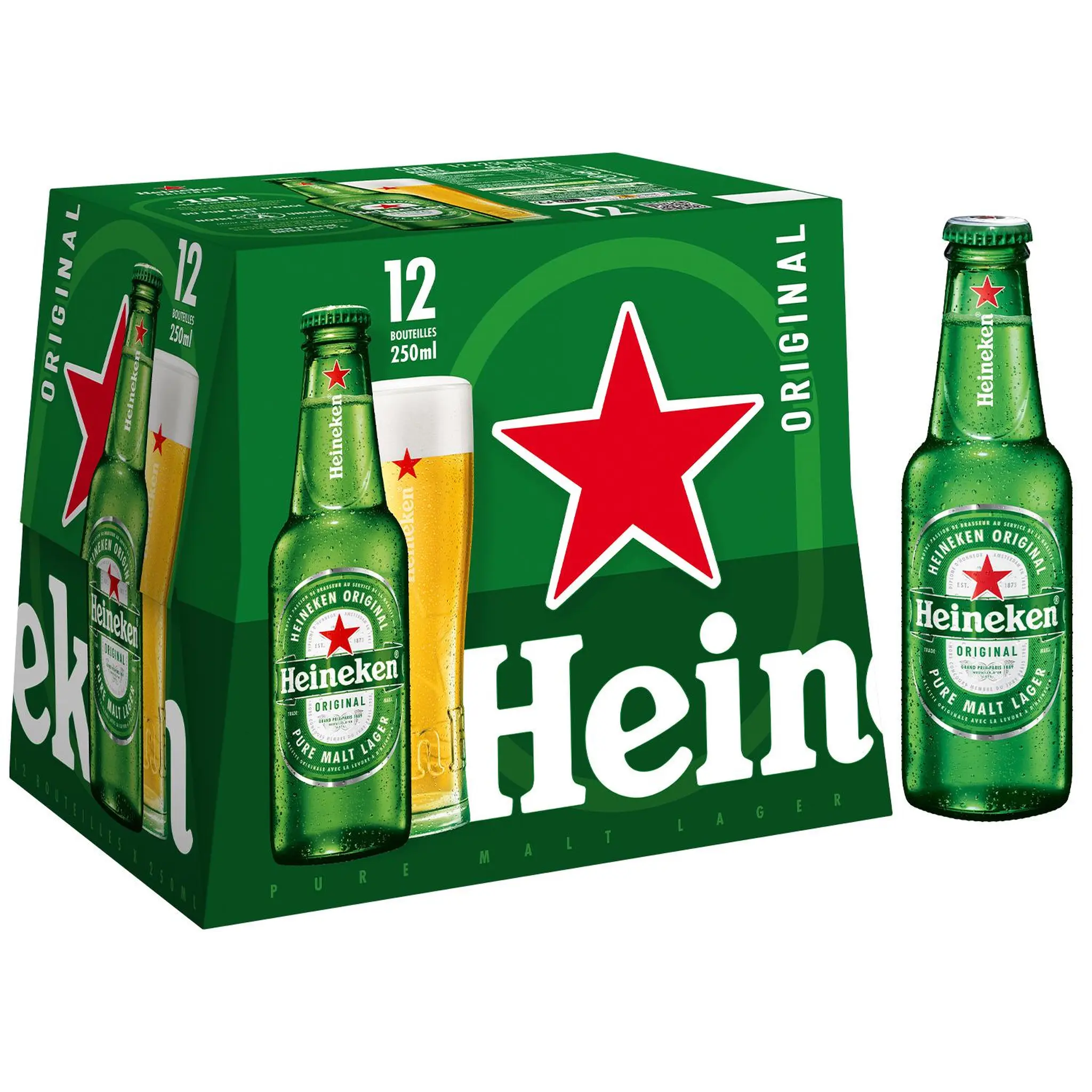 HEINEKEN Bière légère blonde premium 5% pack bouteilles