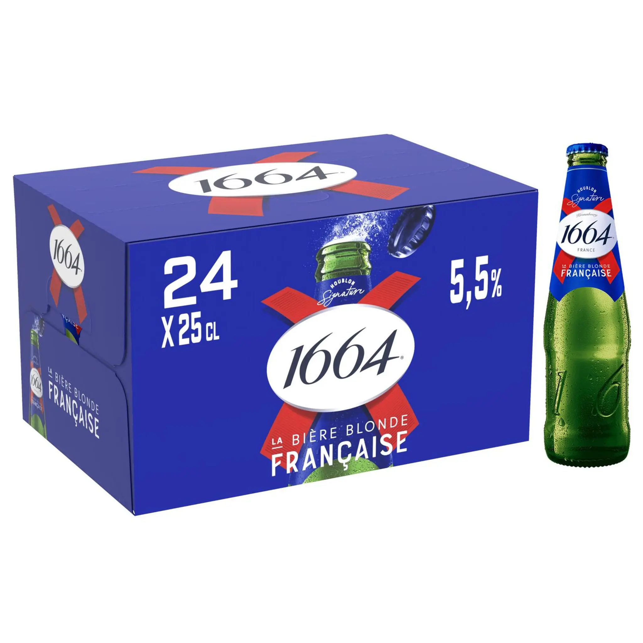 1664 Bière blonde 5.5% pack bouteilles
