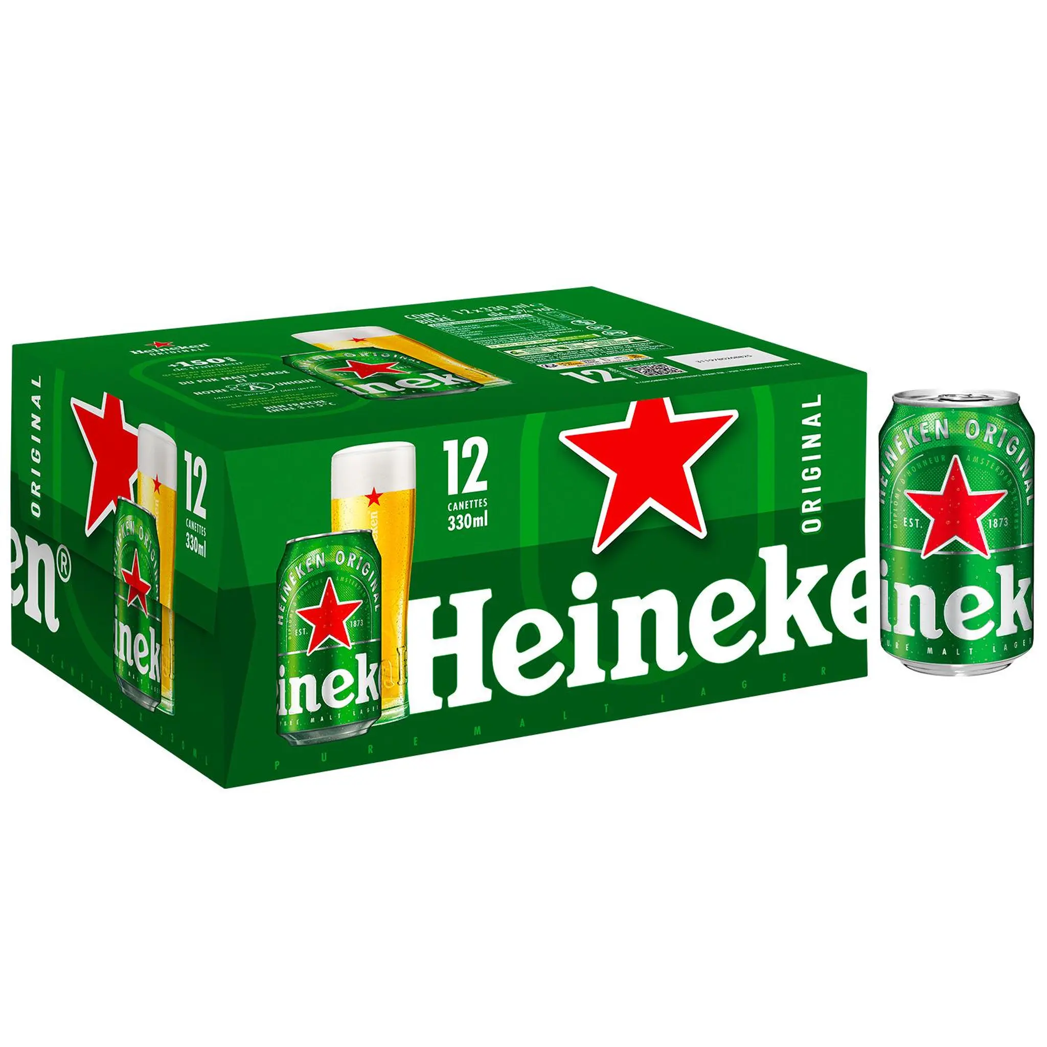 HEINEKEN Bière blonde premium 5% boîtes