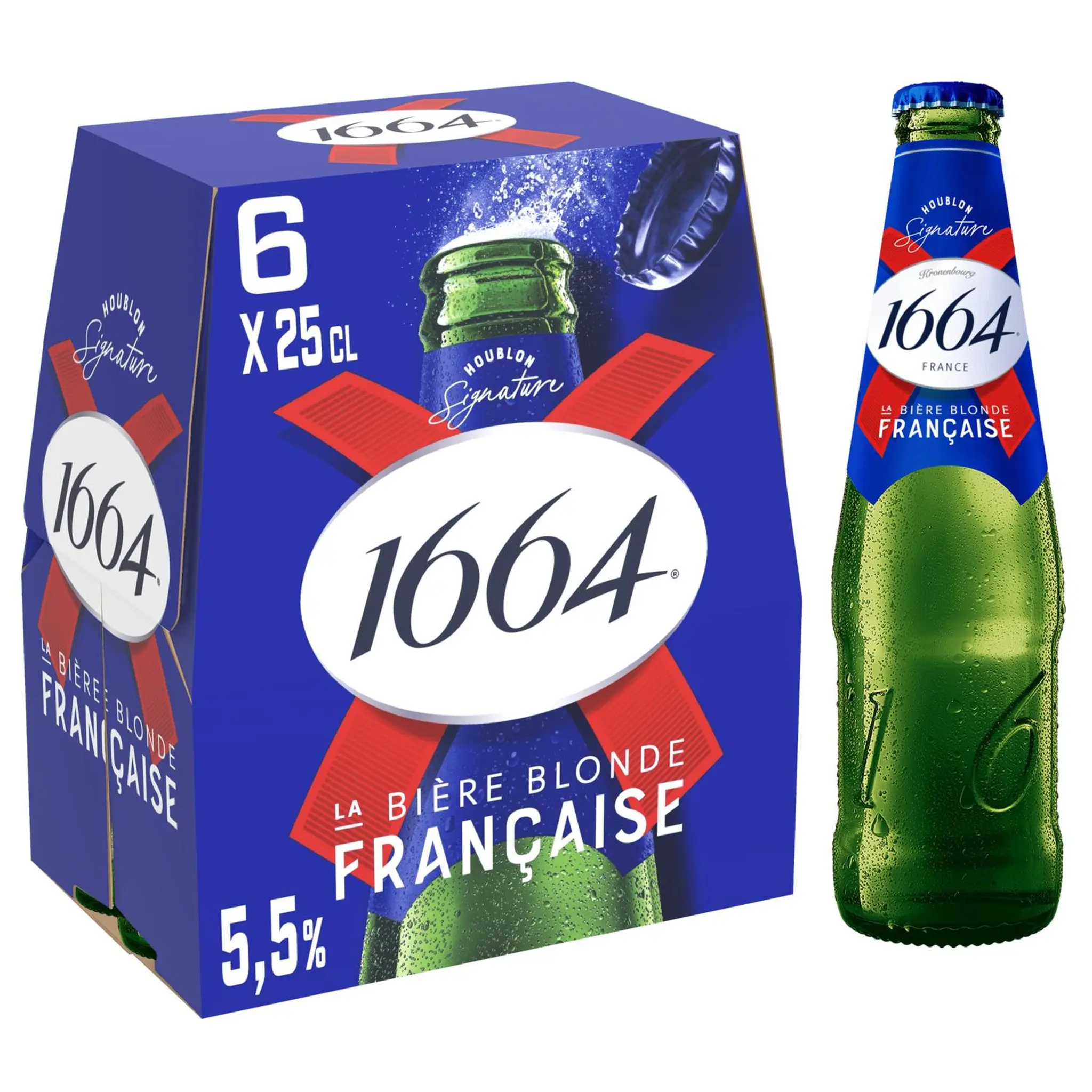 1664 Bière blonde 5,5% pack bouteilles