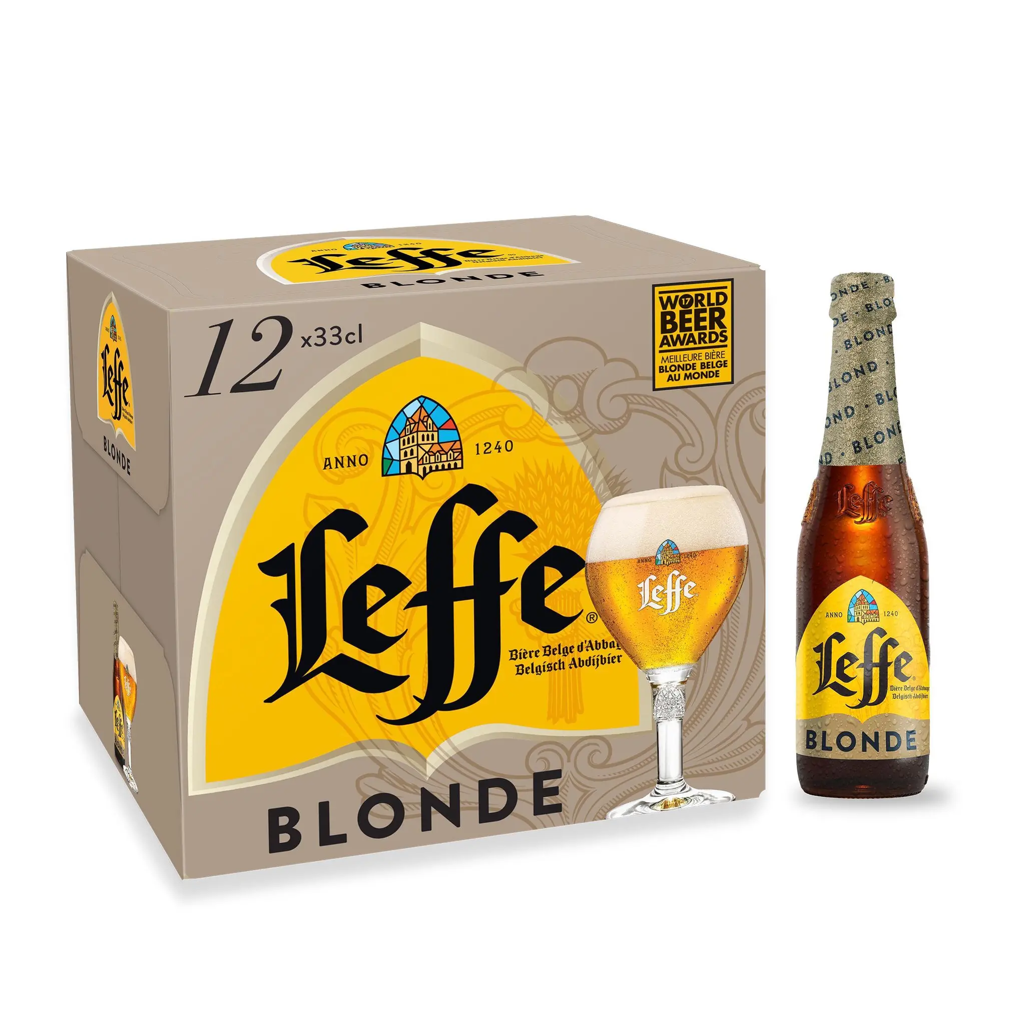 LEFFE Bière blonde 6.6% pack bouteilles