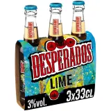 DESPERADOS Bière Lime arôme tequila cactus citron vert 3% pack bouteilles