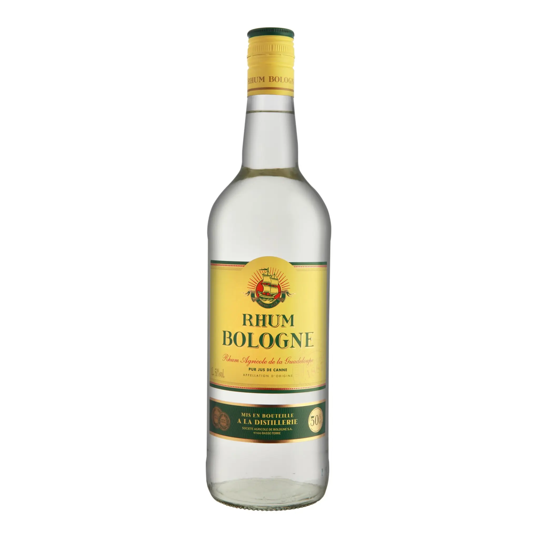 BOLOGNE Rhum blanc agricole Guadeloupe 50%