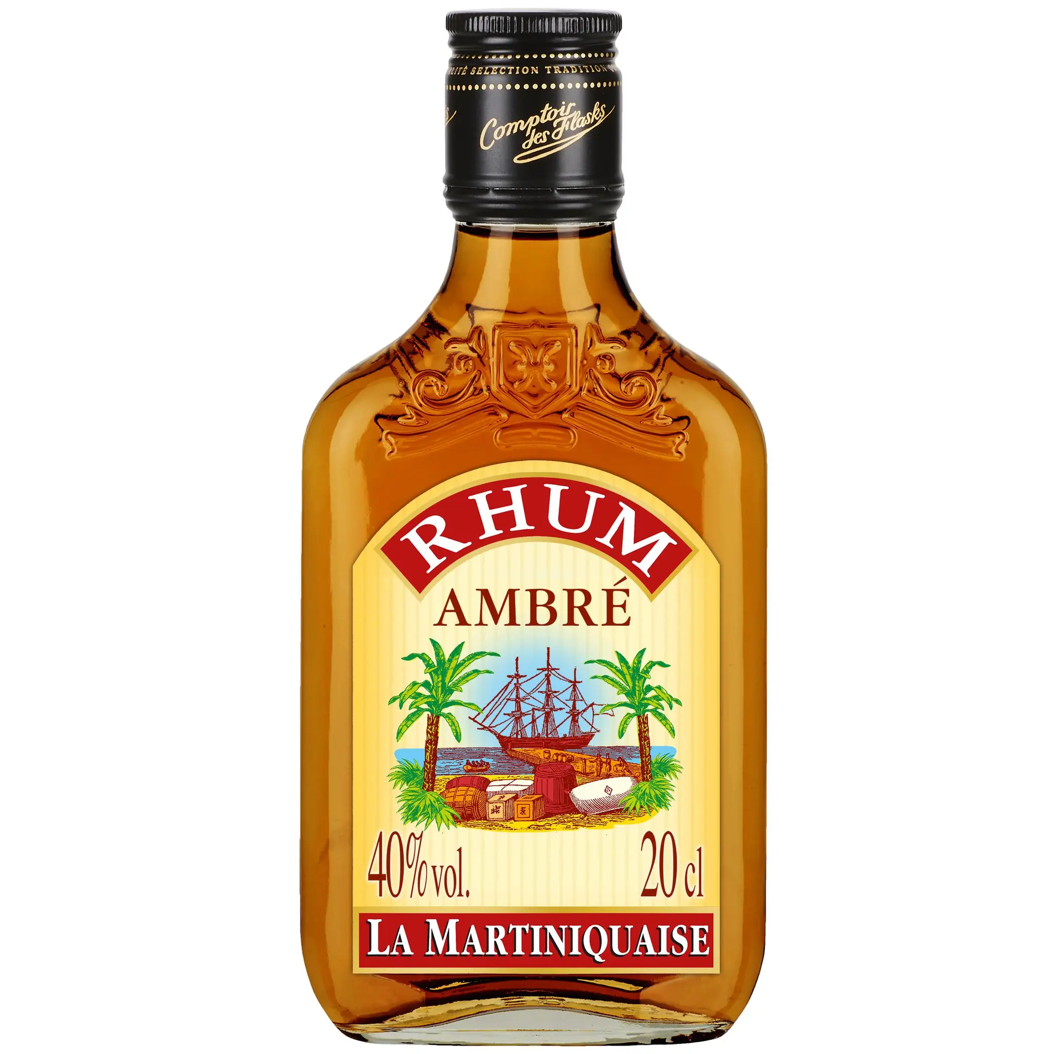 LA MARTINIQUAISE Rhum ambré flasque 40%