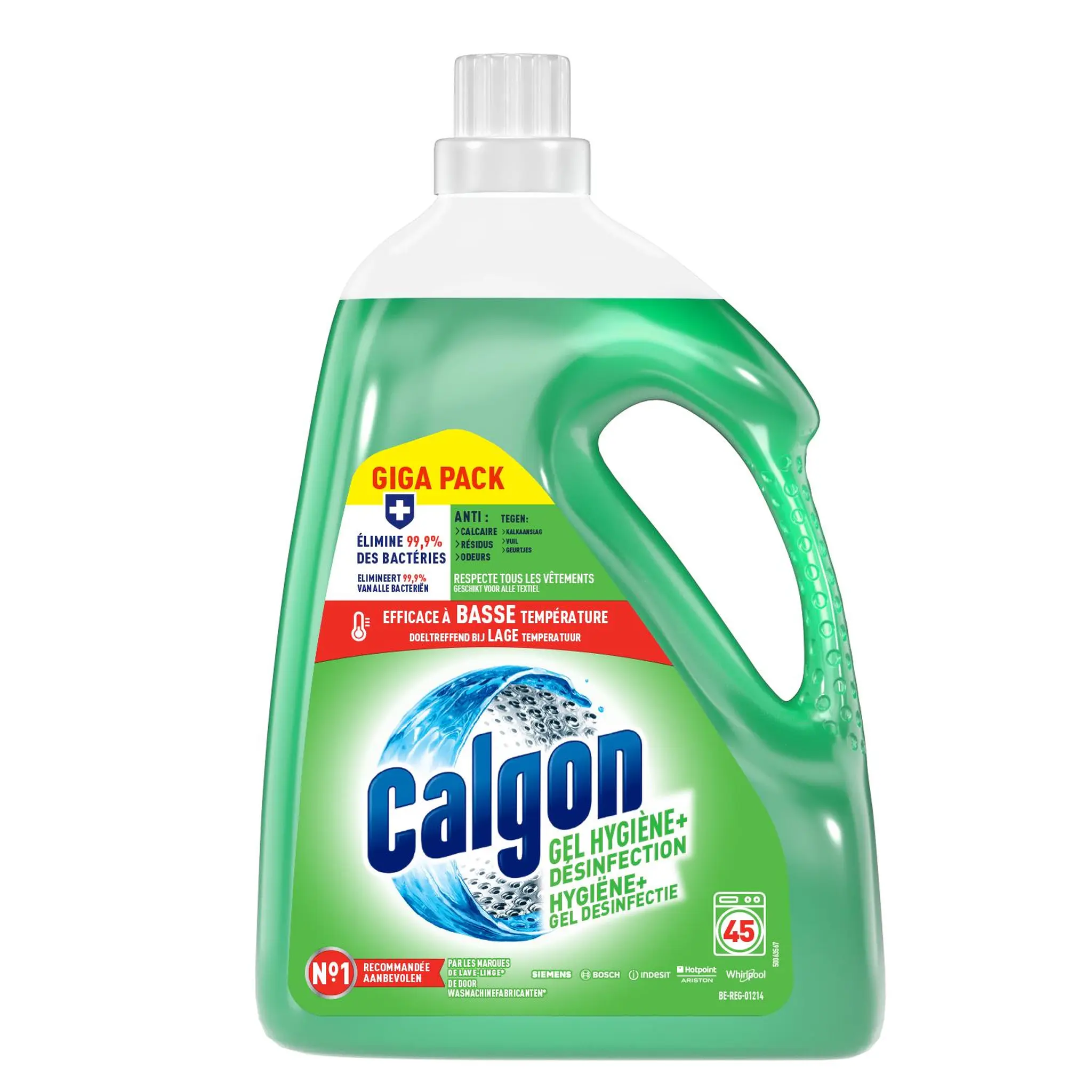CALGON Gel Hygiène Plus anti-calcaire et antibactérien lave linge