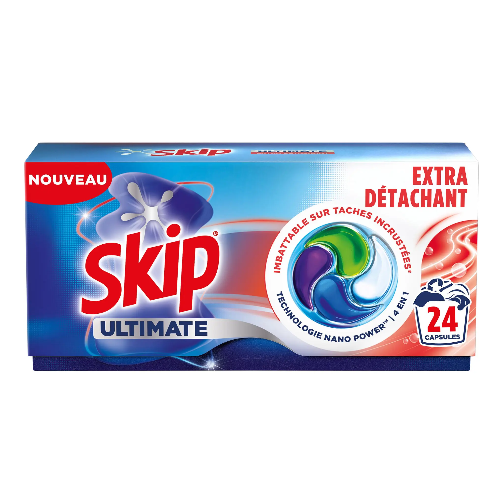 SKIP Lessive Capsules Ultimate 4en1 Extra Détachant