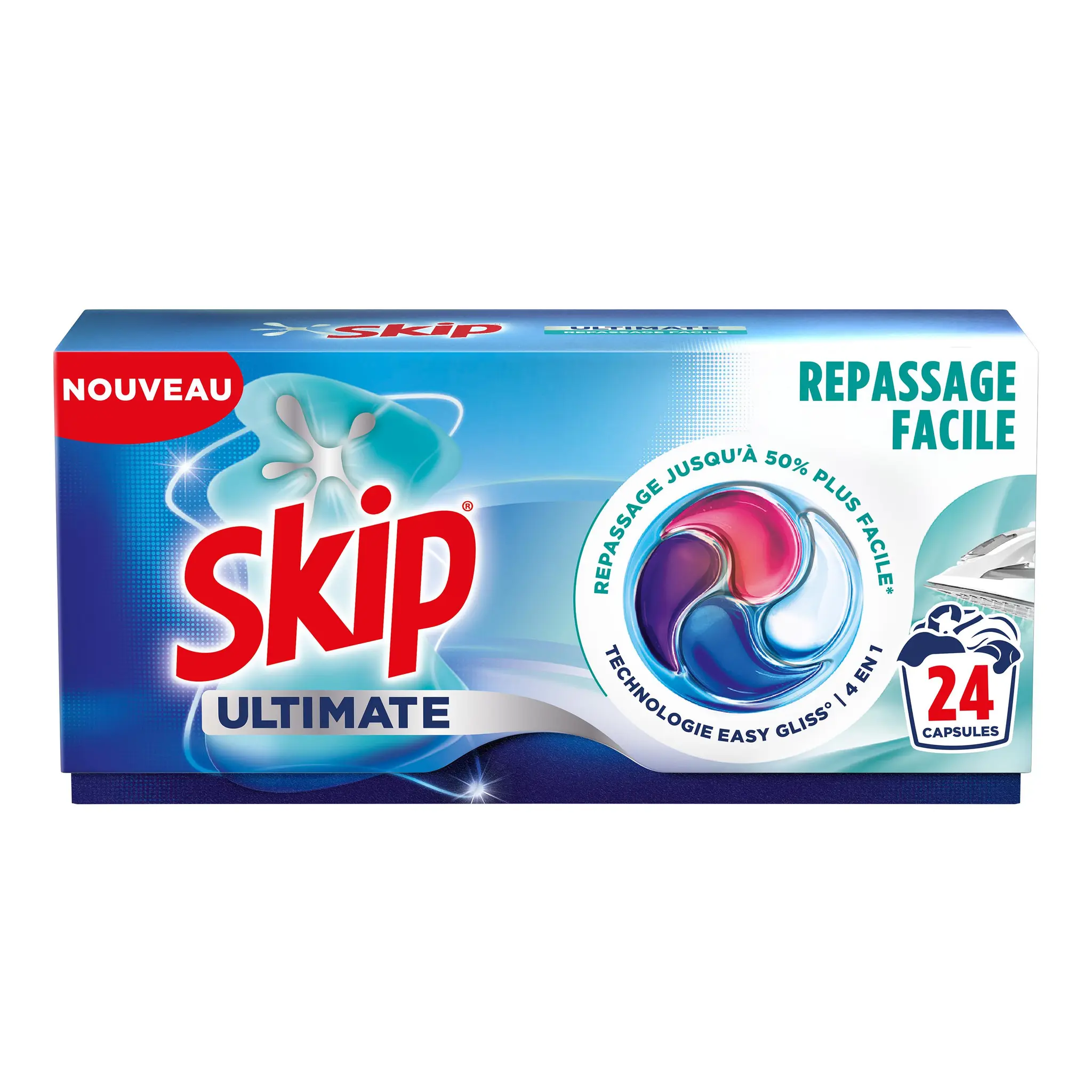 SKIP Lessive Capsules Ultimate 4en1 Repassage facile