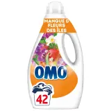 OMO Lessive liquide essence naturelles mangue et fleurs des îles
