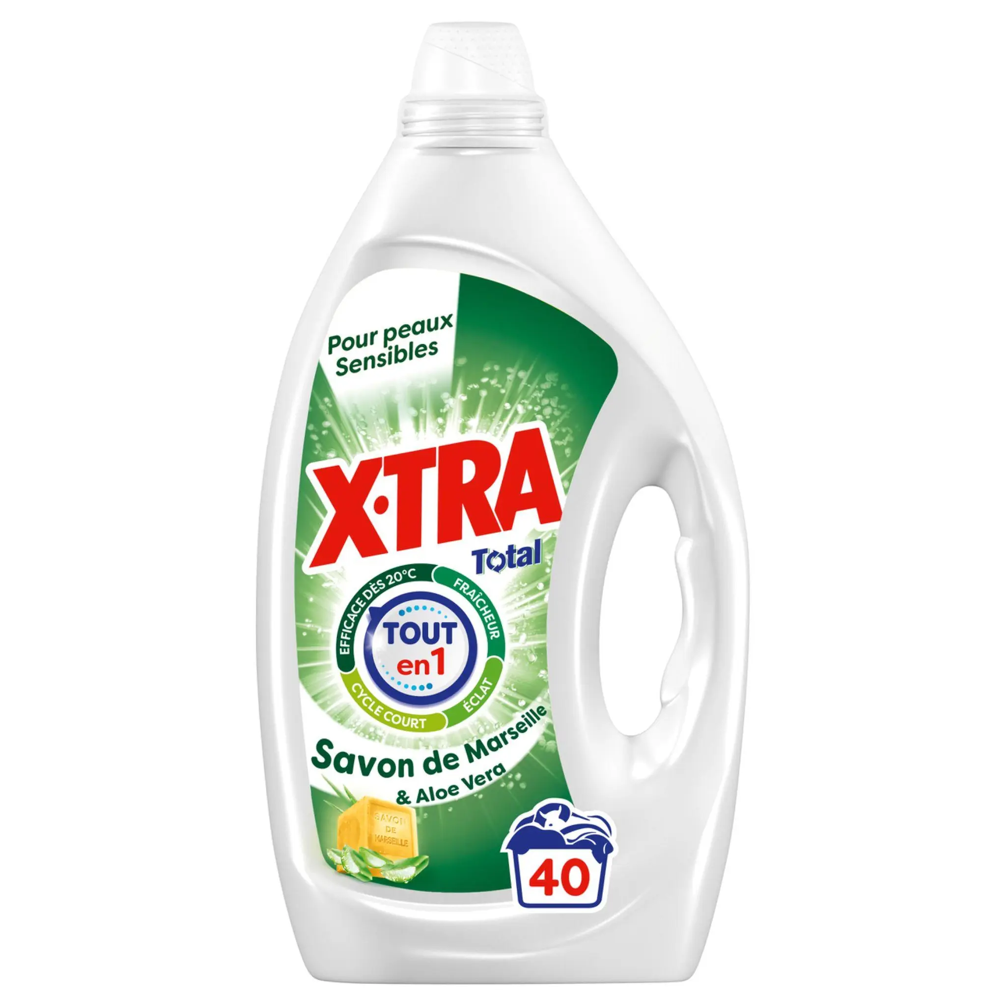 X-TRA Lessive liquide savon de marseille et aloé vera