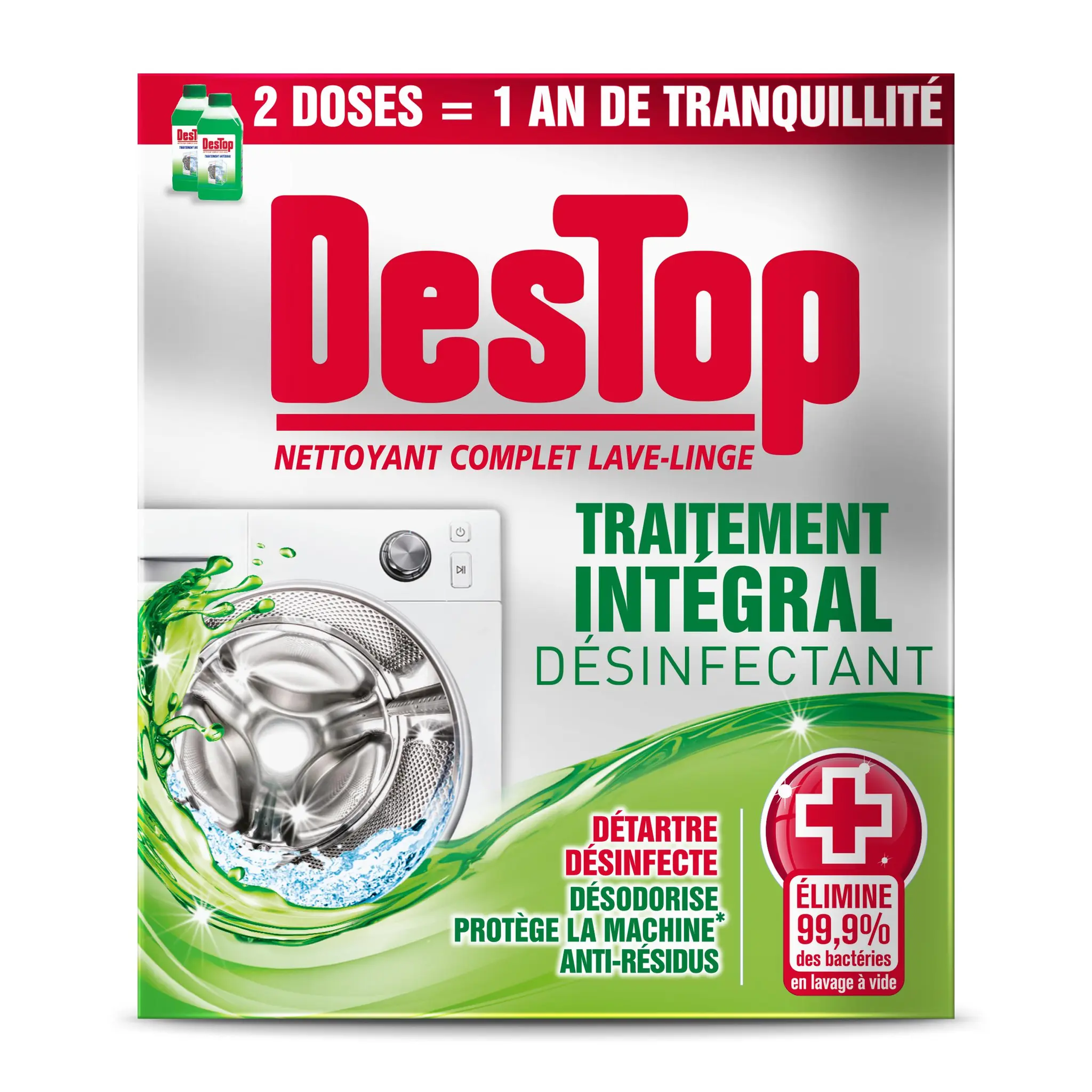 DESTOP Nettoyant désinfectant anticalcaire complet lave-linge