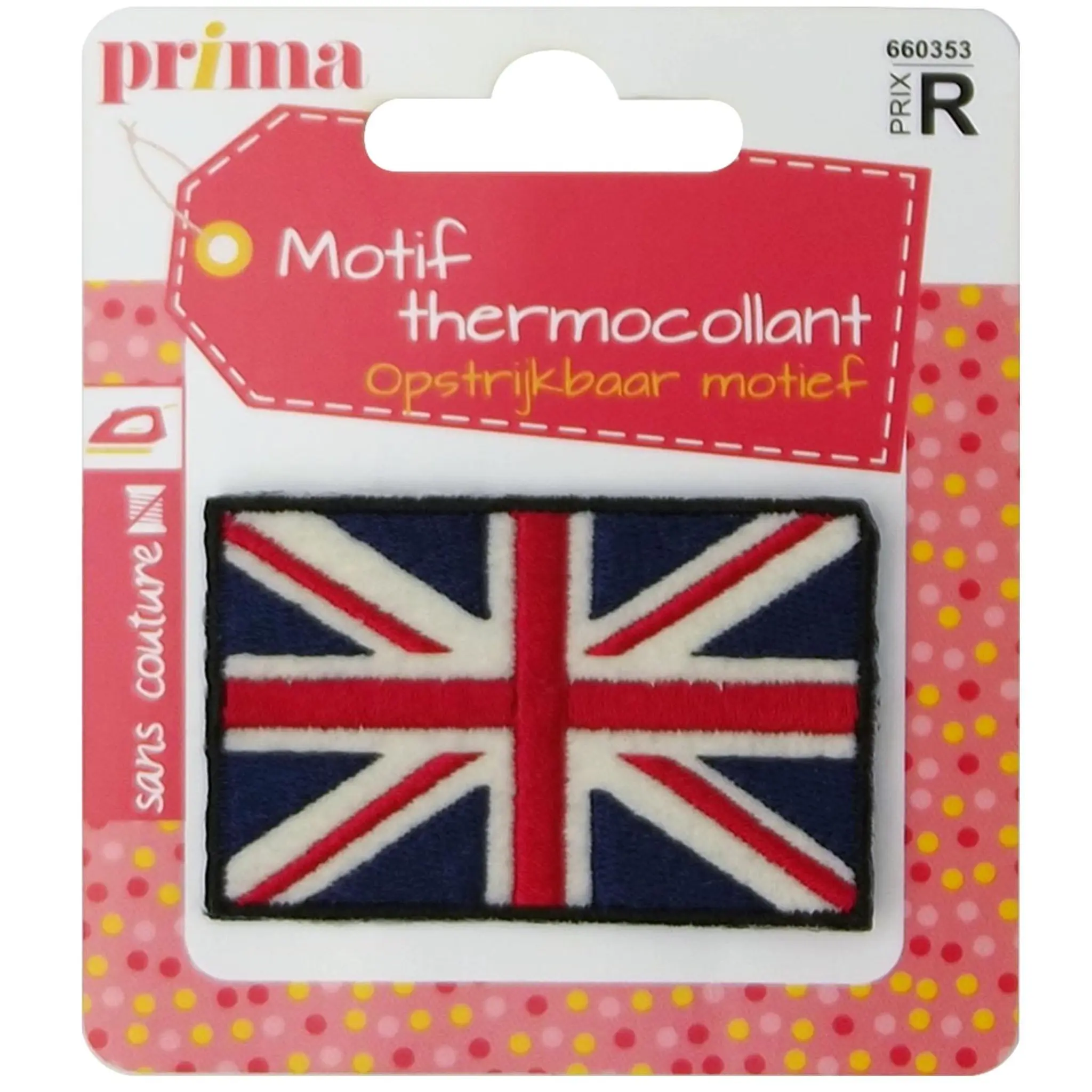 PRIMA Motif thermocollant drapeau Grande Bretagne sans couture