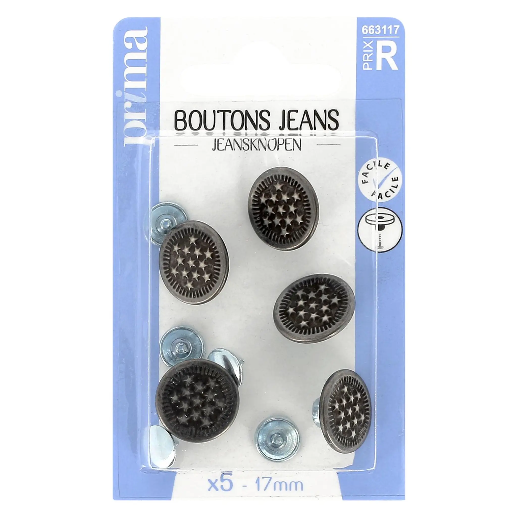 PRIMA Boutons jean 17mm