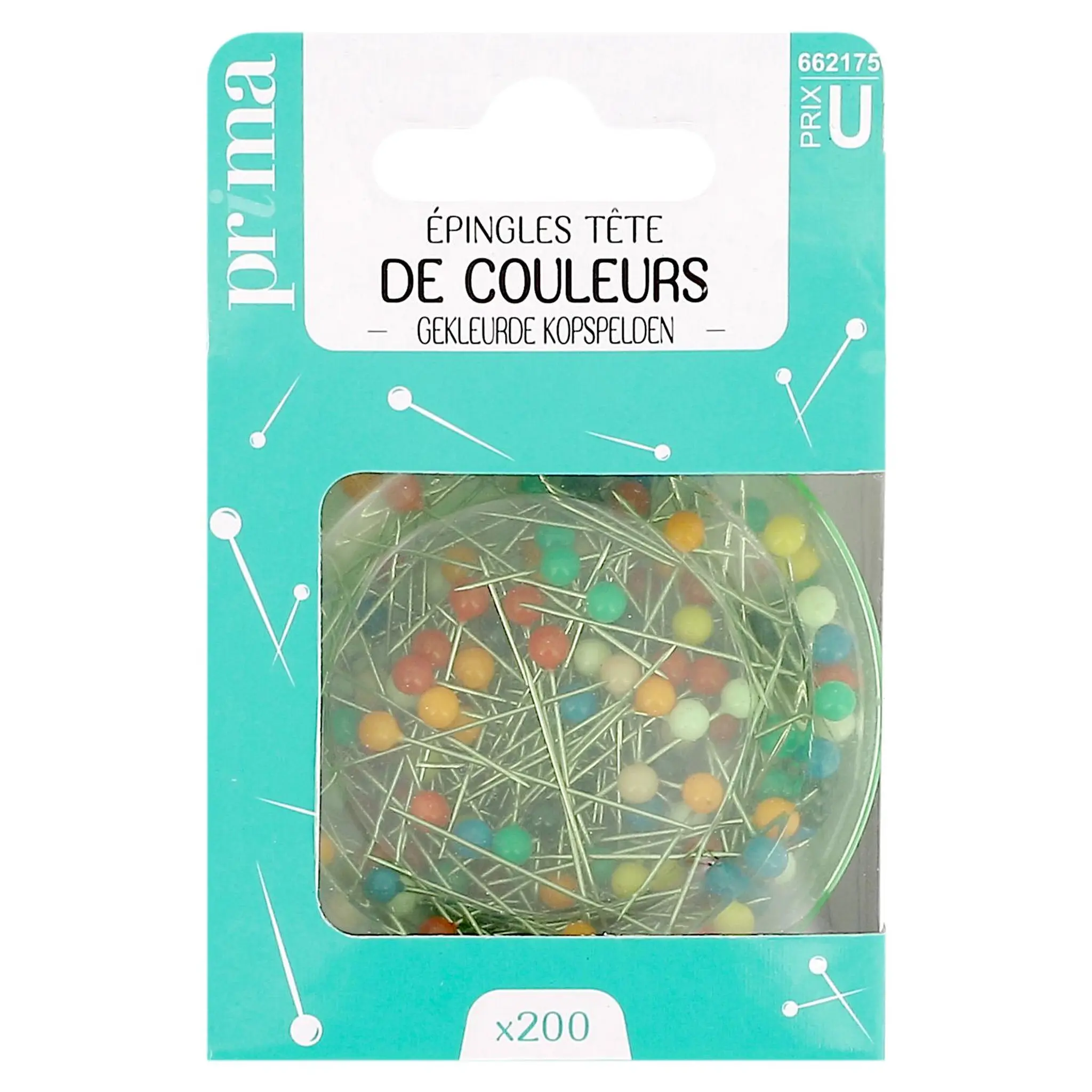 PRIMA Epingles tête de couleurs