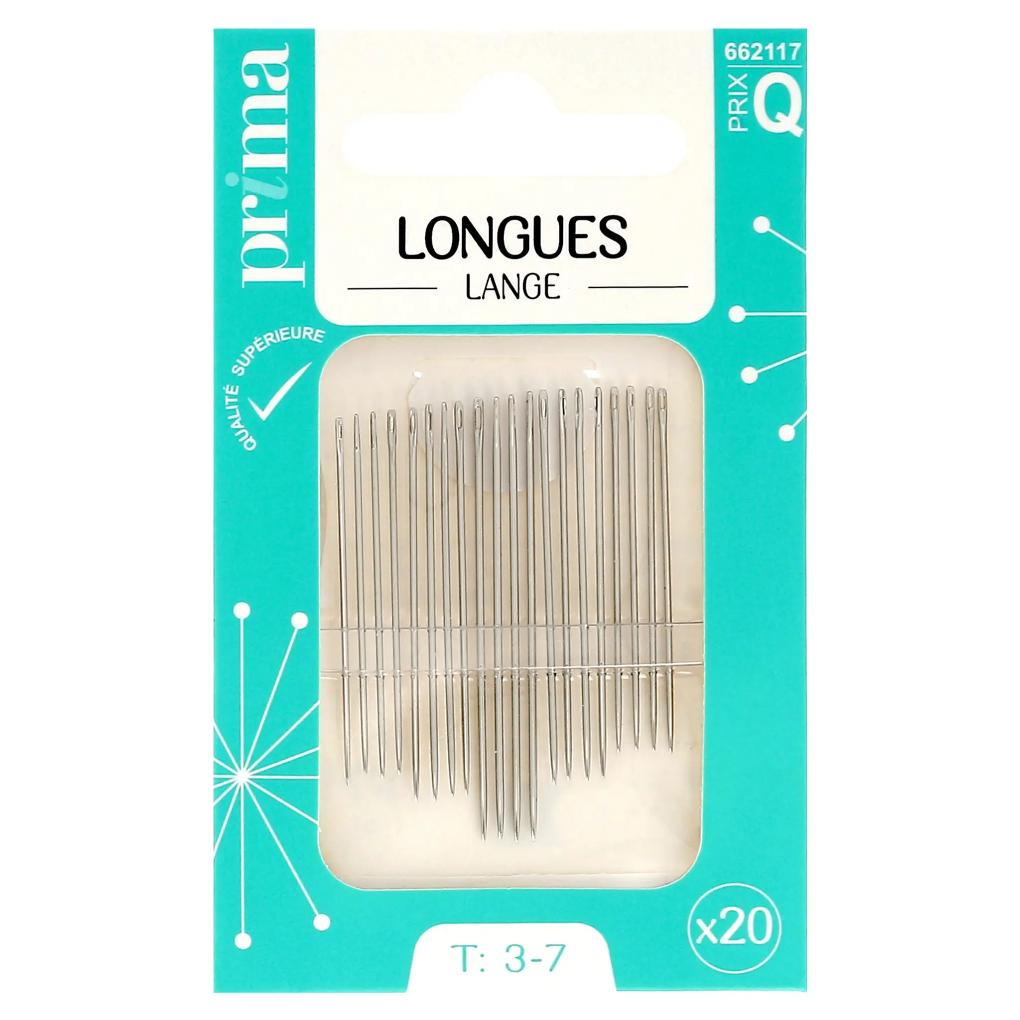 PRIMA Aiguilles longues taille 3-7