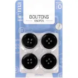 PRIMA Boutons noir 20mm