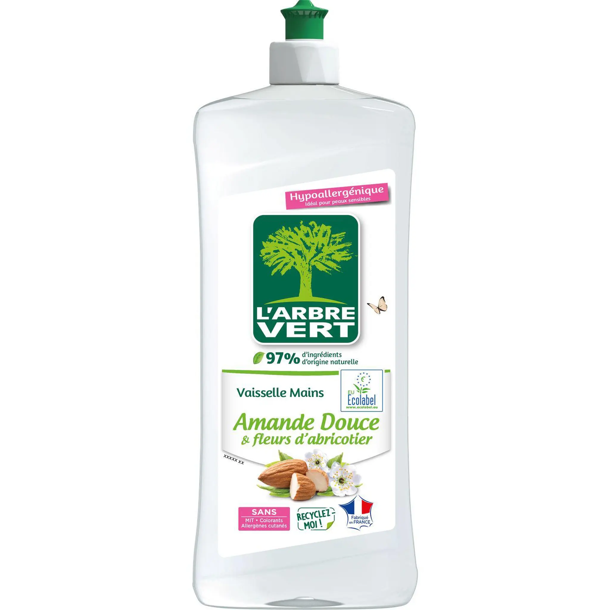 L'ARBRE VERT Liquide vaisselle mains amande douce et fleurs d'abricotier