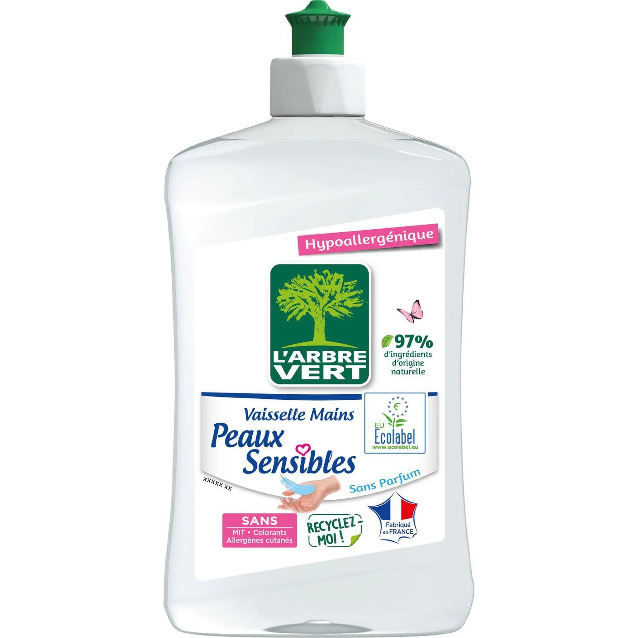 L'ARBRE VERT Liquide vaisselle mains peaux sensibles